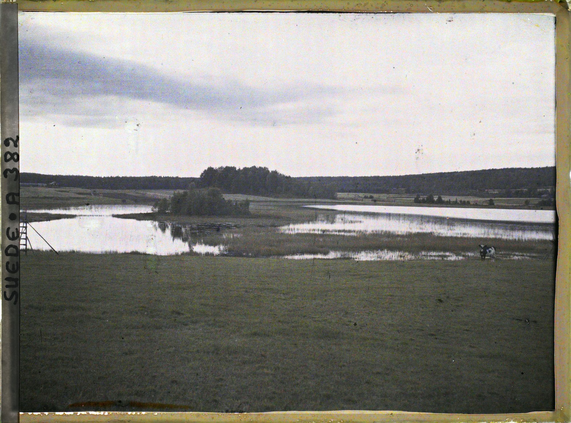 Image représentant Petit lac au milieu d'un pré, aux abords de Ovansjö