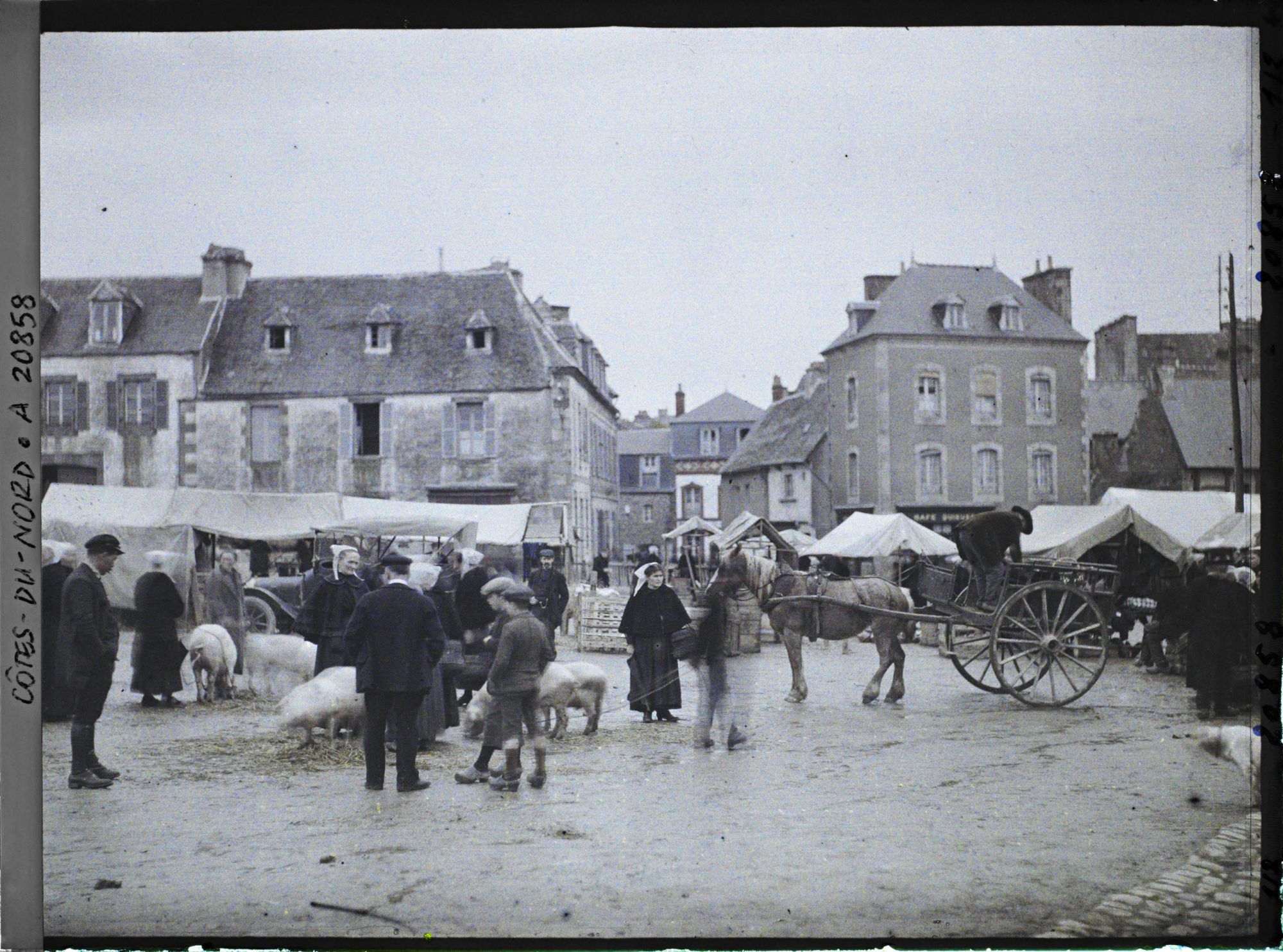Image représentant Une foire aux cochons sur la place du Marchallac'h