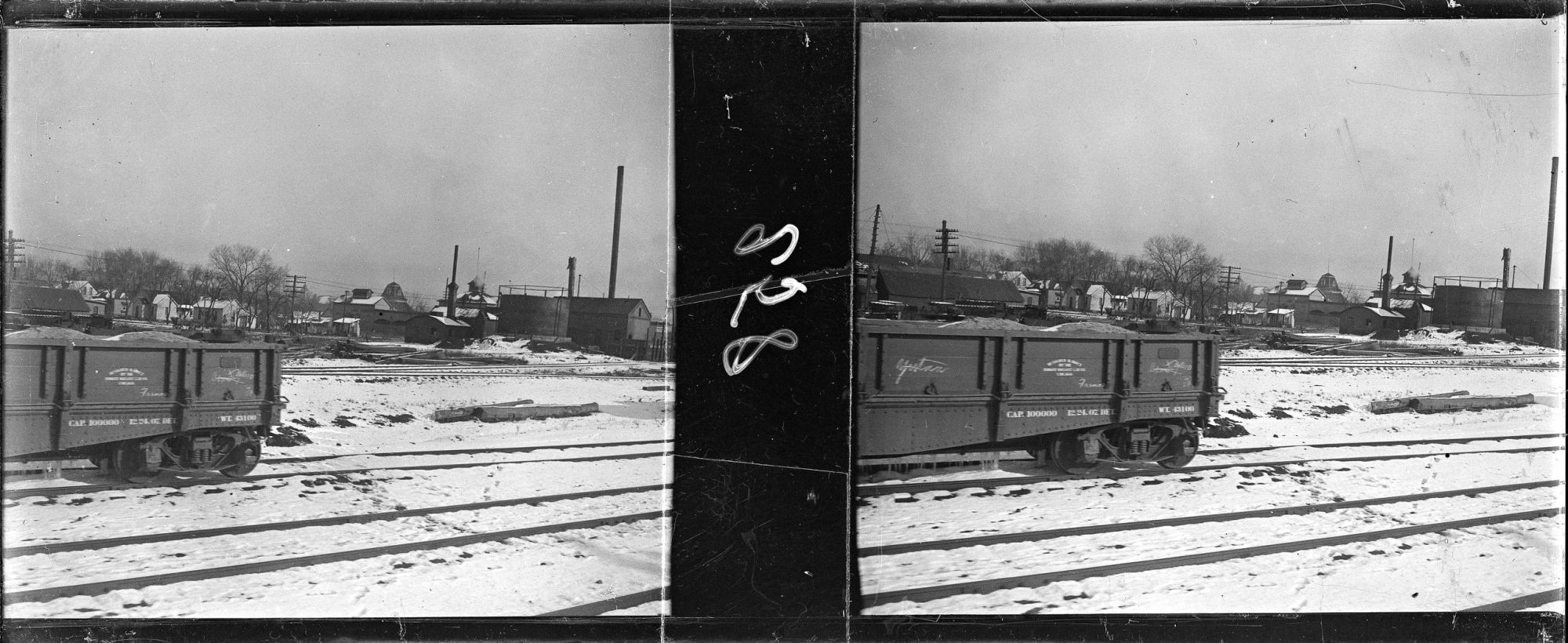 Image représentant Les voies enneigées sur la ligne de l'Union Pacific Railway