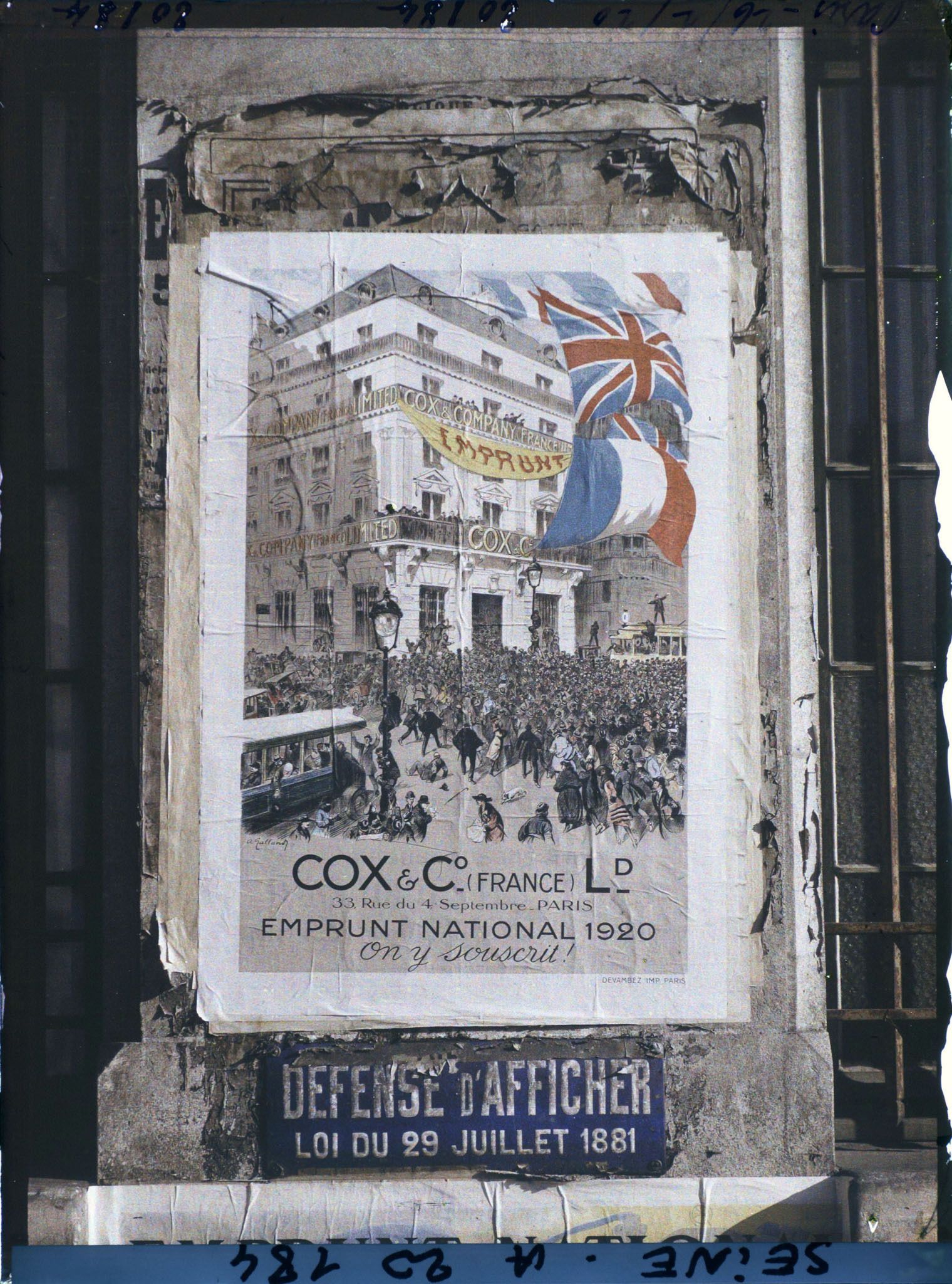 Image représentant Affiche de l'emprunt national de 1920, Cox & Cie