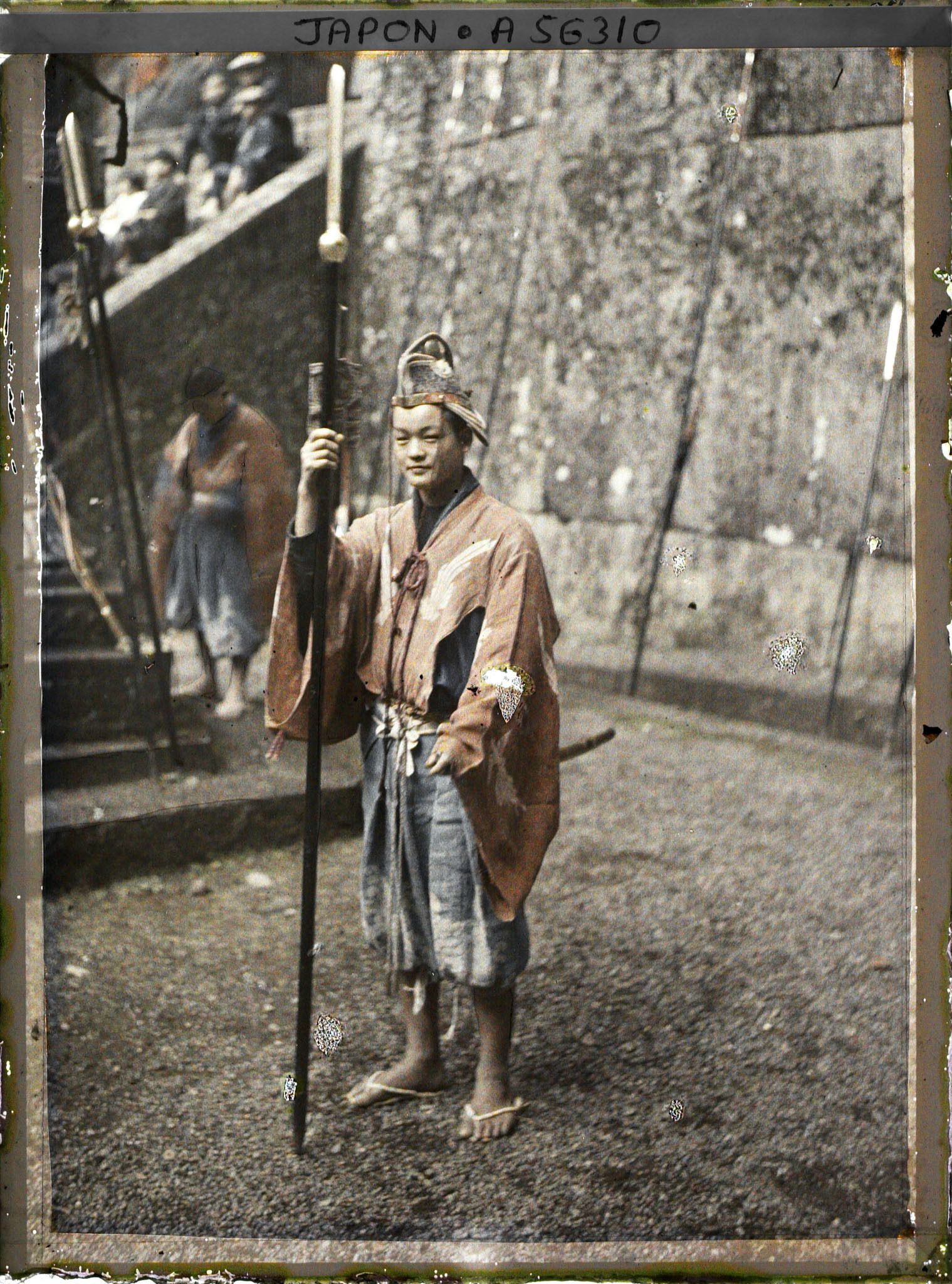 Image représentant Personnage en costume de l'époque d'Edo (hallebardier en tenue militaire) lors de la fête du sanctuaire Tôshôgu