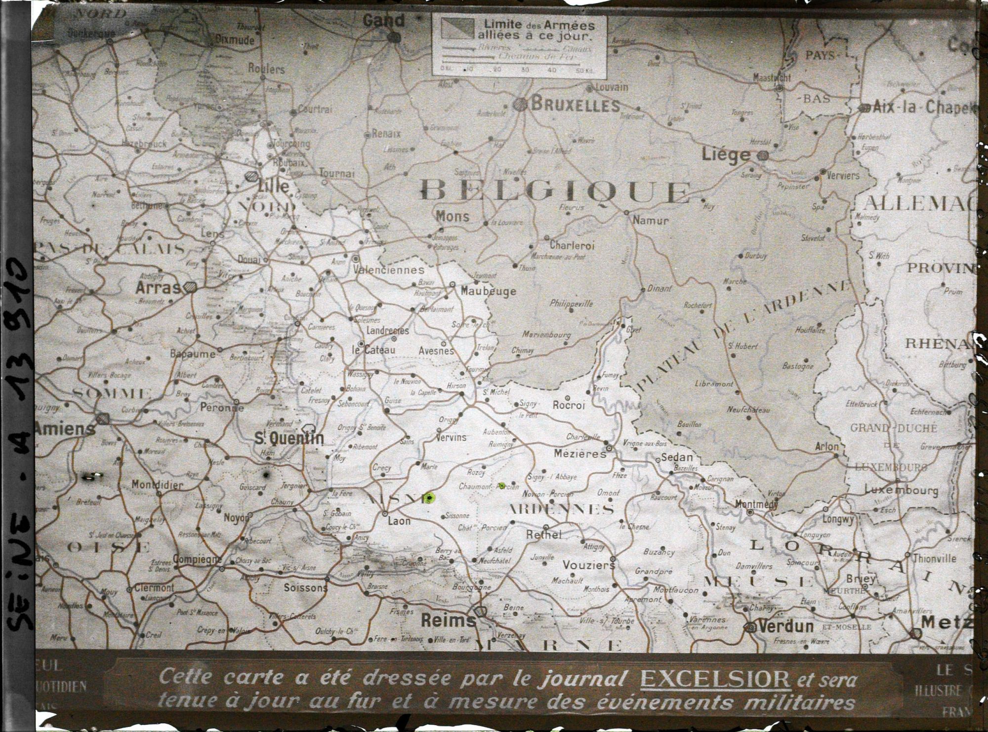 Image représentant Carte de la guerre du Journal L'Excelsior