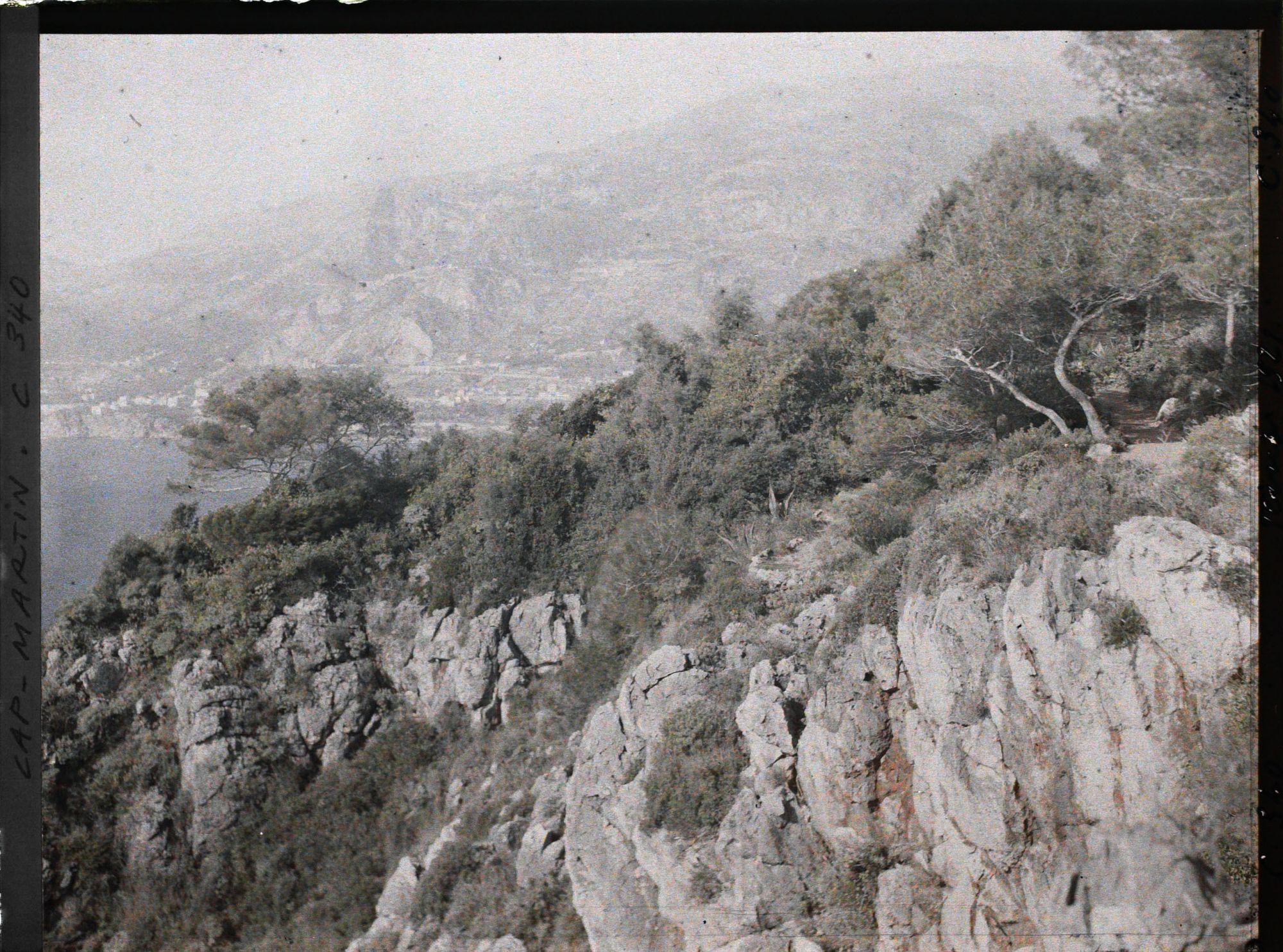 Image représentant Rochers en contrebas du jardin avec la baie de Rochebrune à l'arrière-plan