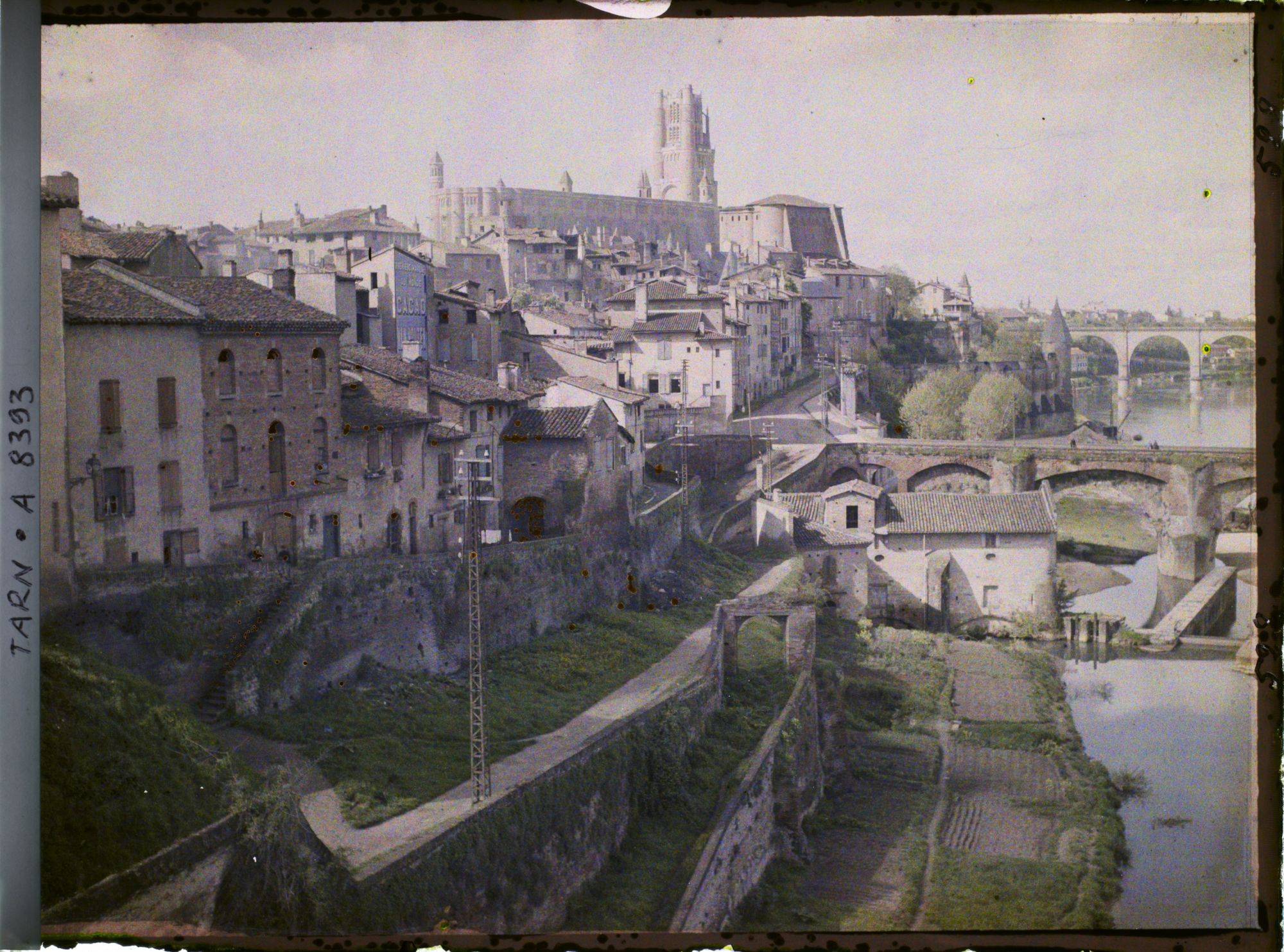 Image représentant Vue prise depuis le Pont Neuf, au dessus du Tarn, avec la cathédrale Sainte-Cécile