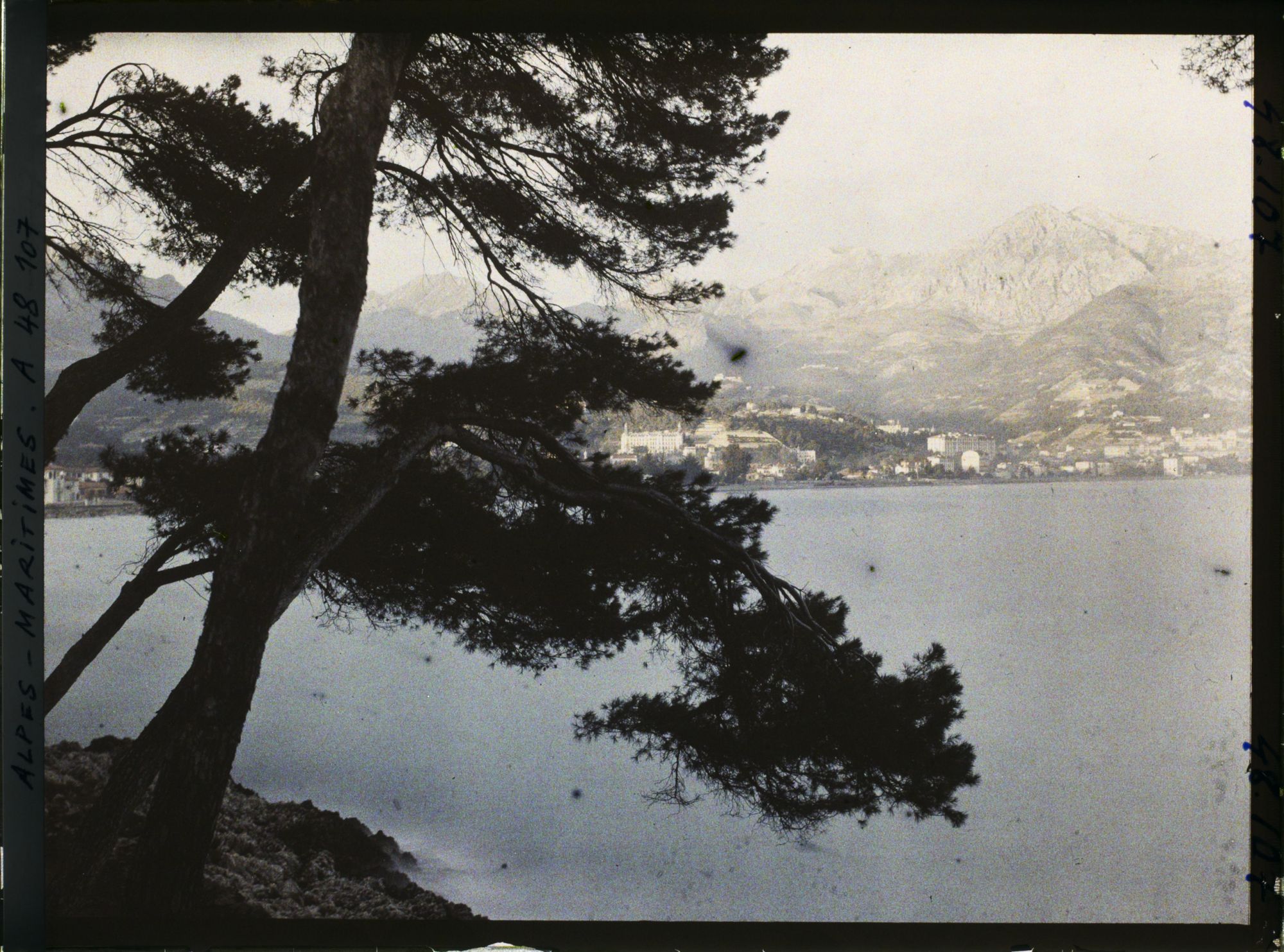 Image représentant Menton et son arrière-pays, vus depuis la promenade littorale du cap Martin