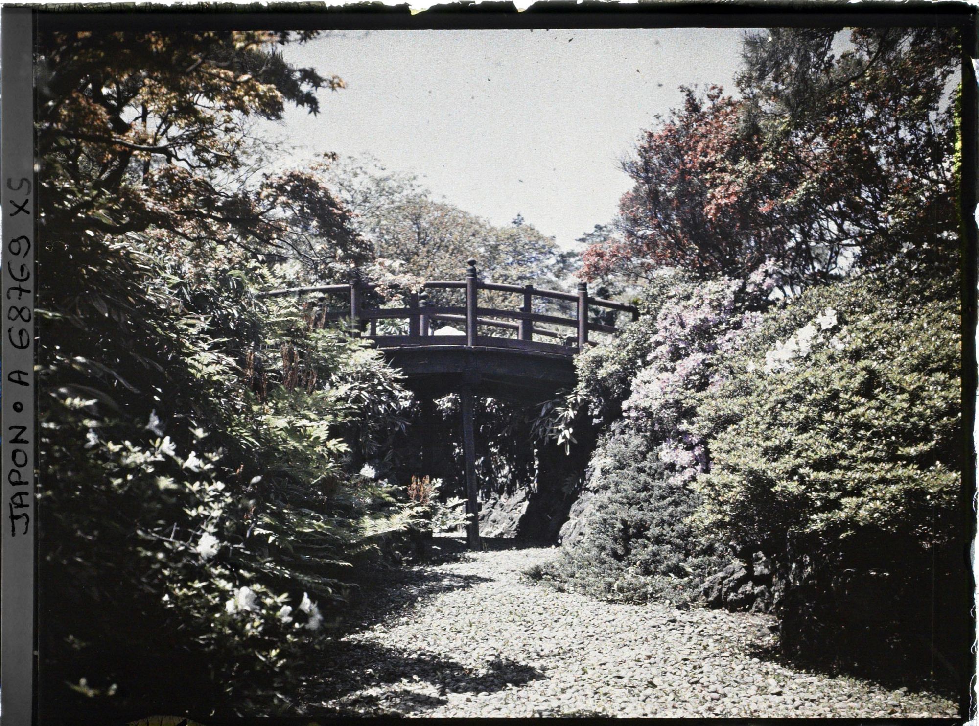 Image représentant Pont enjambant une rivière sèche dans un jardin d'une résidence