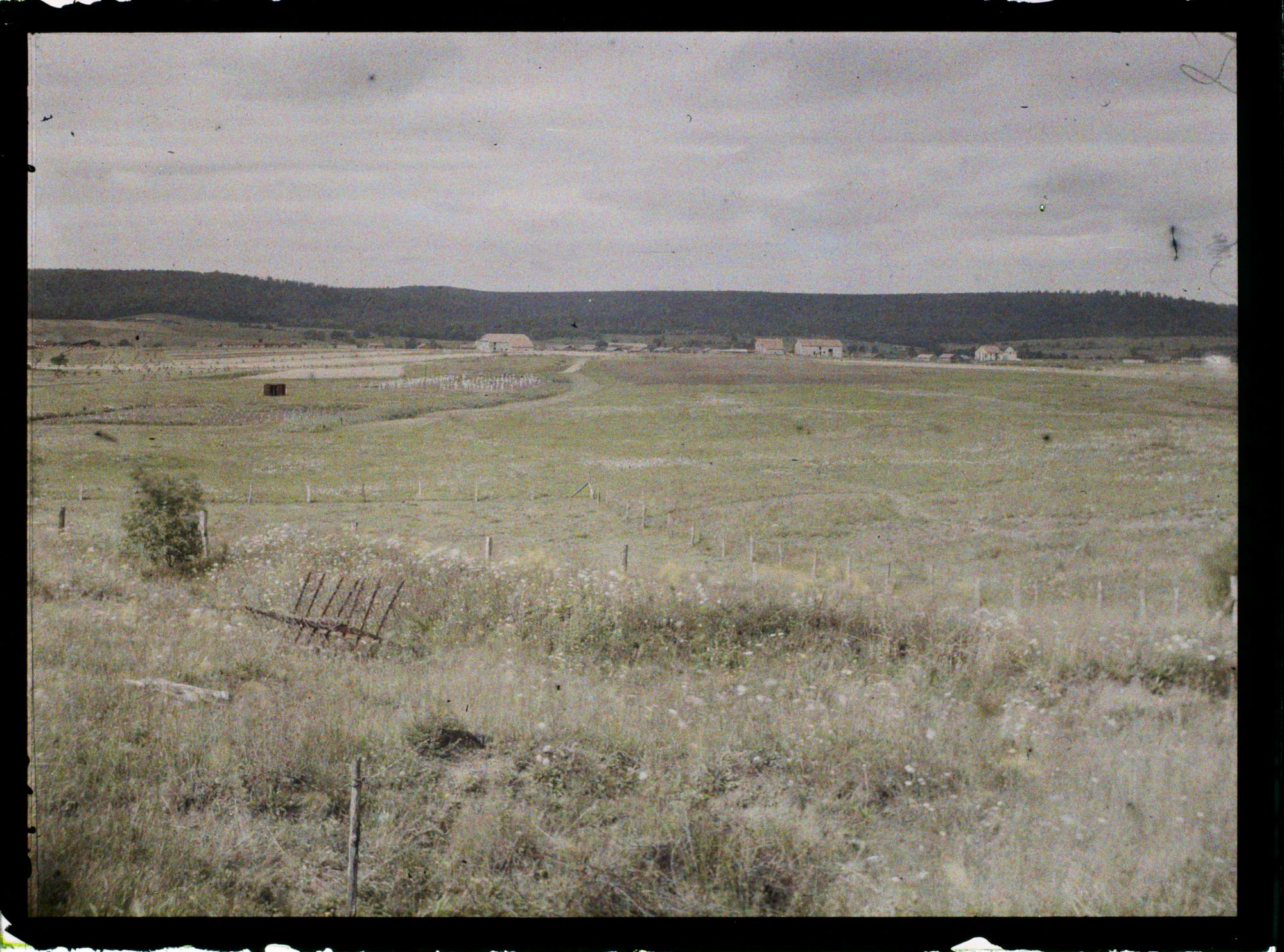 Image représentant France, Boureuil, Nouveau Boureuil  au fond, la fôret d'argonne, vue prise à l'Est de Buzemant