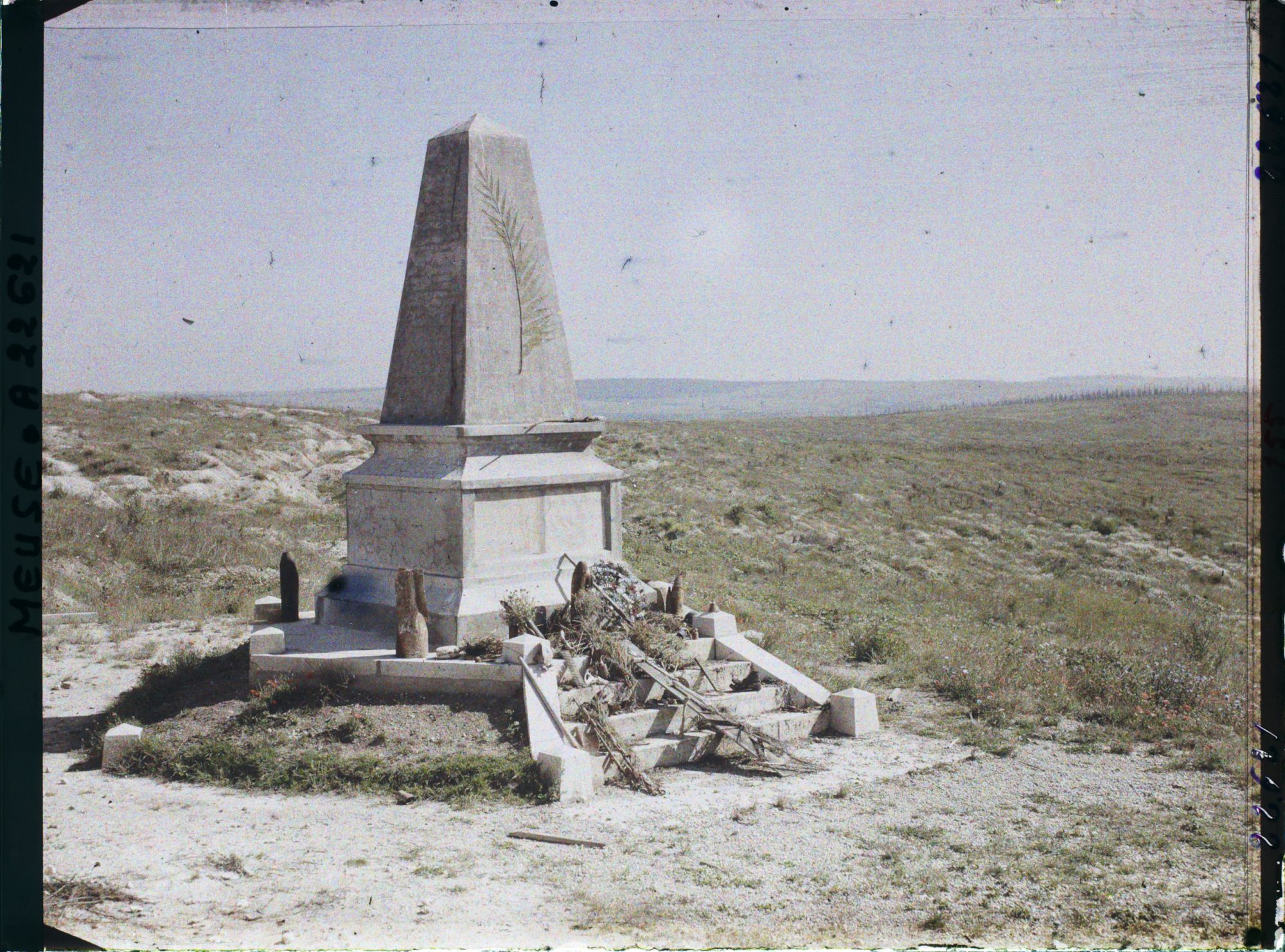 Image représentant France, Mort-Homme, Monument du Mort Homme : dans le fond, à droite, bois des Corbeaux