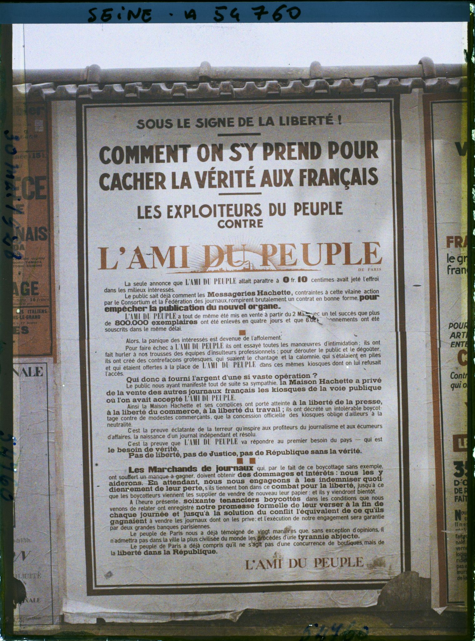 Image représentant Affiche du quotidien " l'Ami du Peuple "