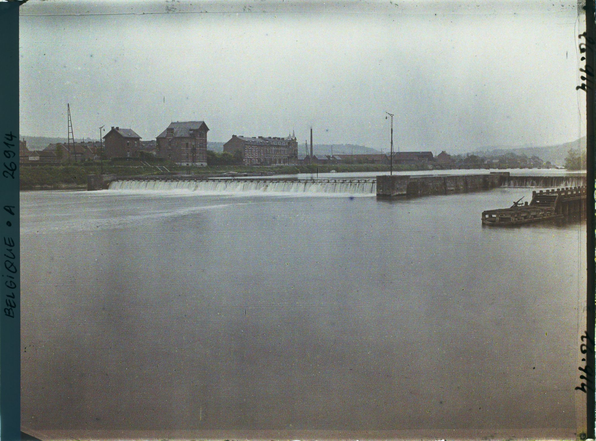 Image représentant Belgique, Namur, Occupation française, Le barrage s/ la Meuse