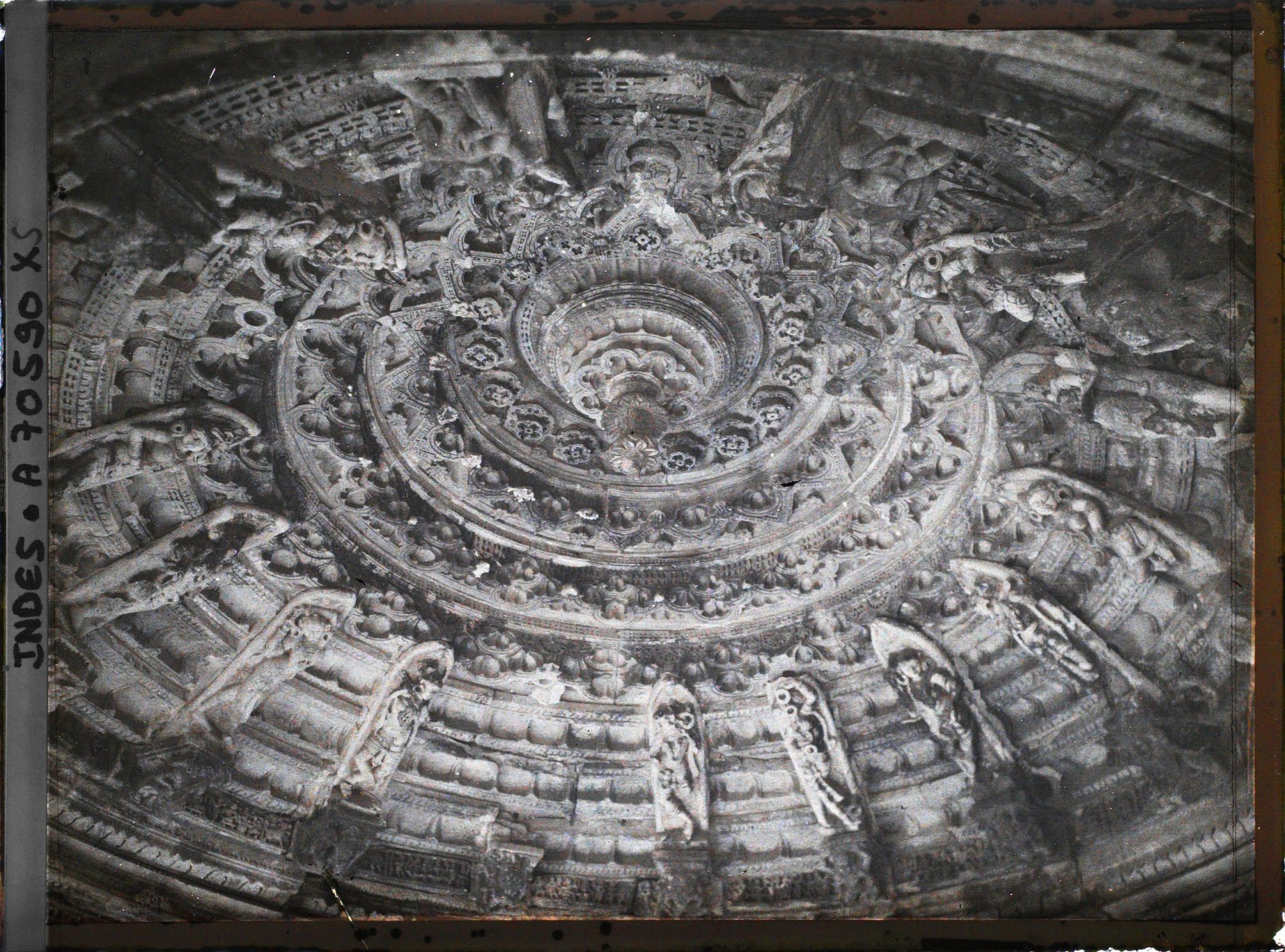 Image représentant Décor sculpté à l'intérieur d'un dôme du temple jaïn de Bhagawan Mahavira