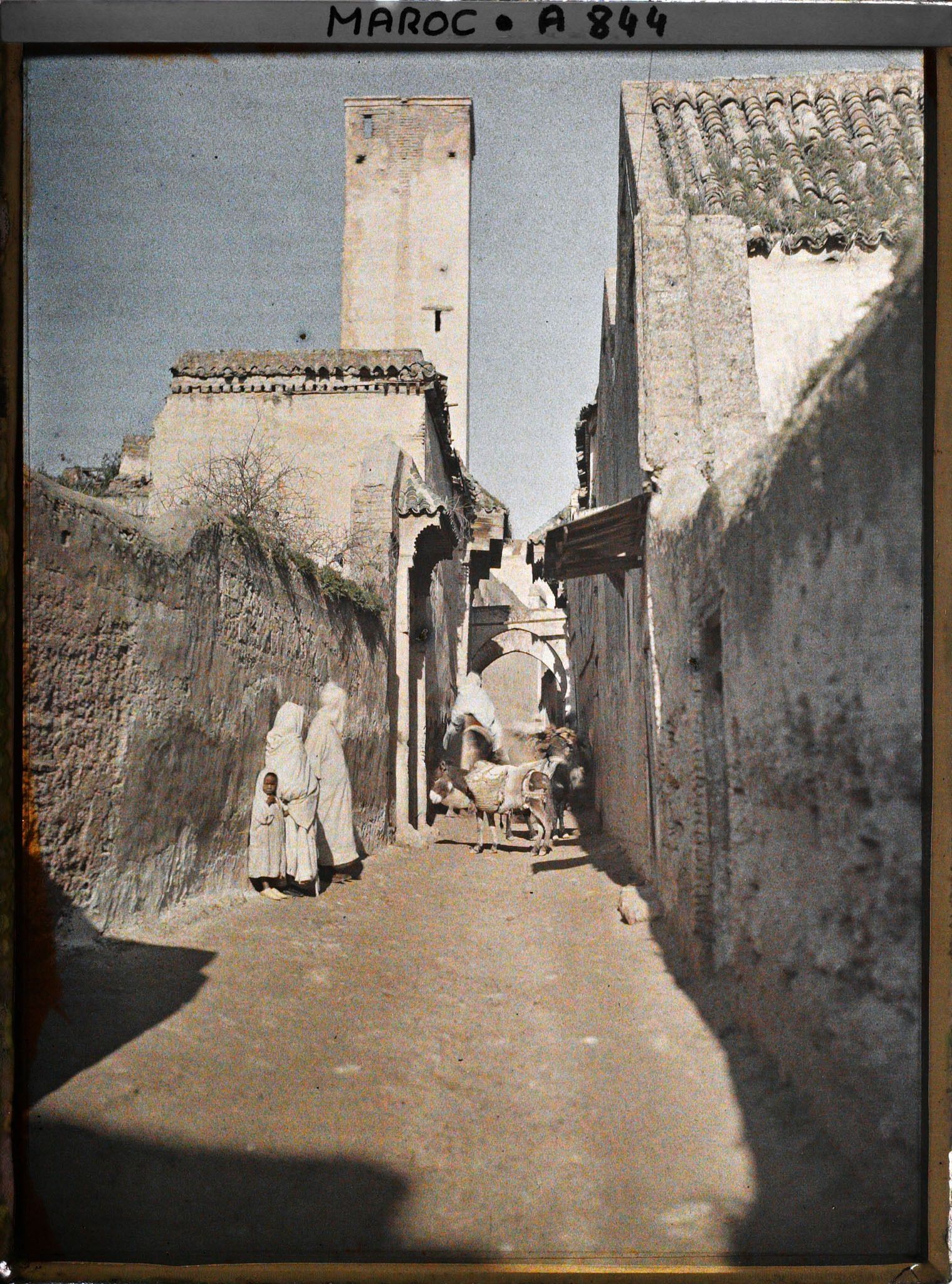Image représentant Passage d'ânes dans une rue du quartier el Aouad de Fès el Bali