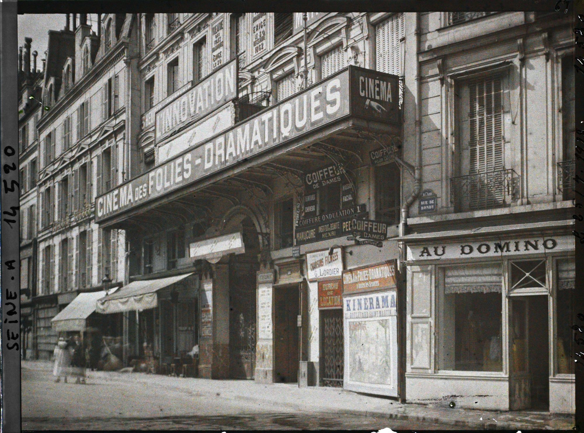 Image représentant Cinéma des Folies-Dramatiques, rue de Bondy (actuelle rue René-Boulanger)