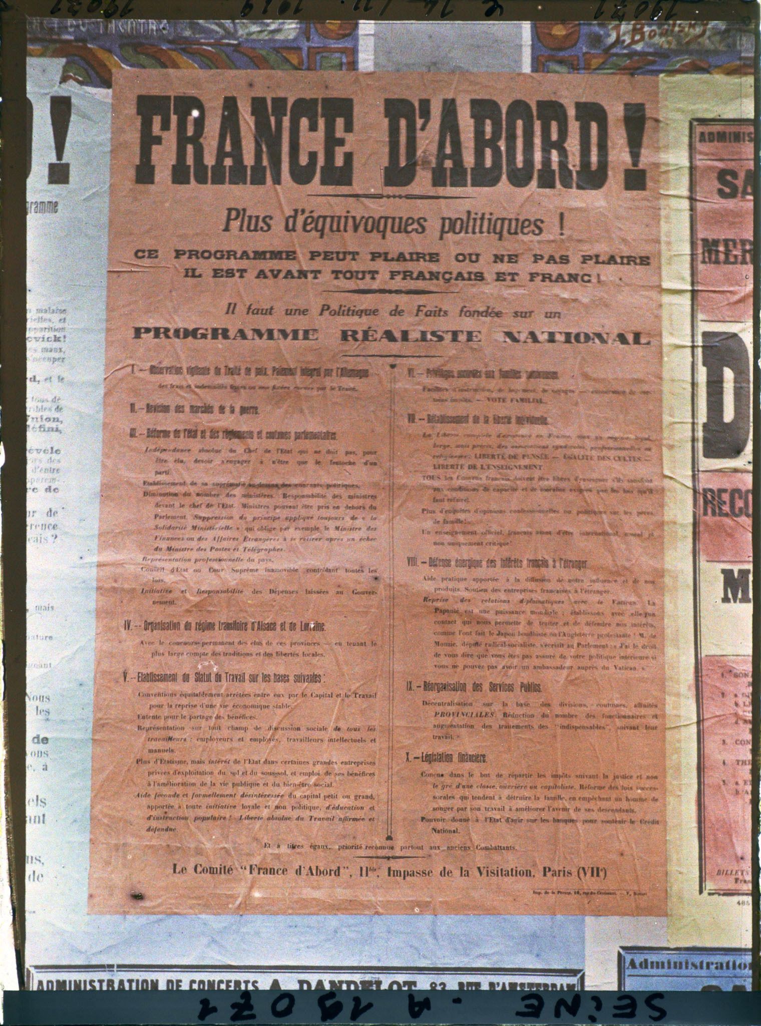Image représentant Affiche du Comité "France d'Abord" pour les élections législatives de novembre 1919