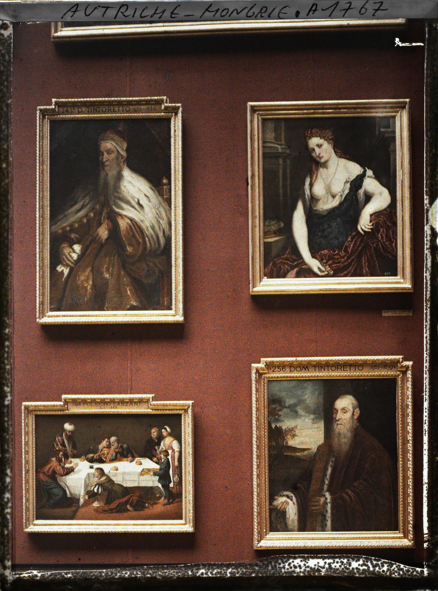 Image représentant Autriche Hongrie, Vienne, Les 4 Tableaux de la Salle II : 2 Tintoret, un Bordone et un Lanzarini