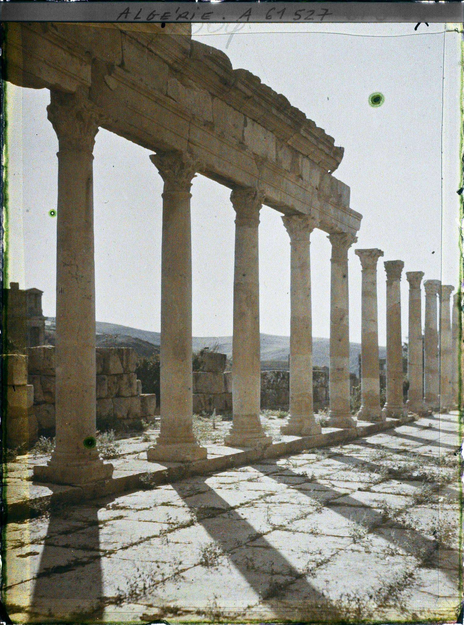 Image représentant Colonnade du pourtour du Grand Temple, vestiges de la cité antique Cuicul