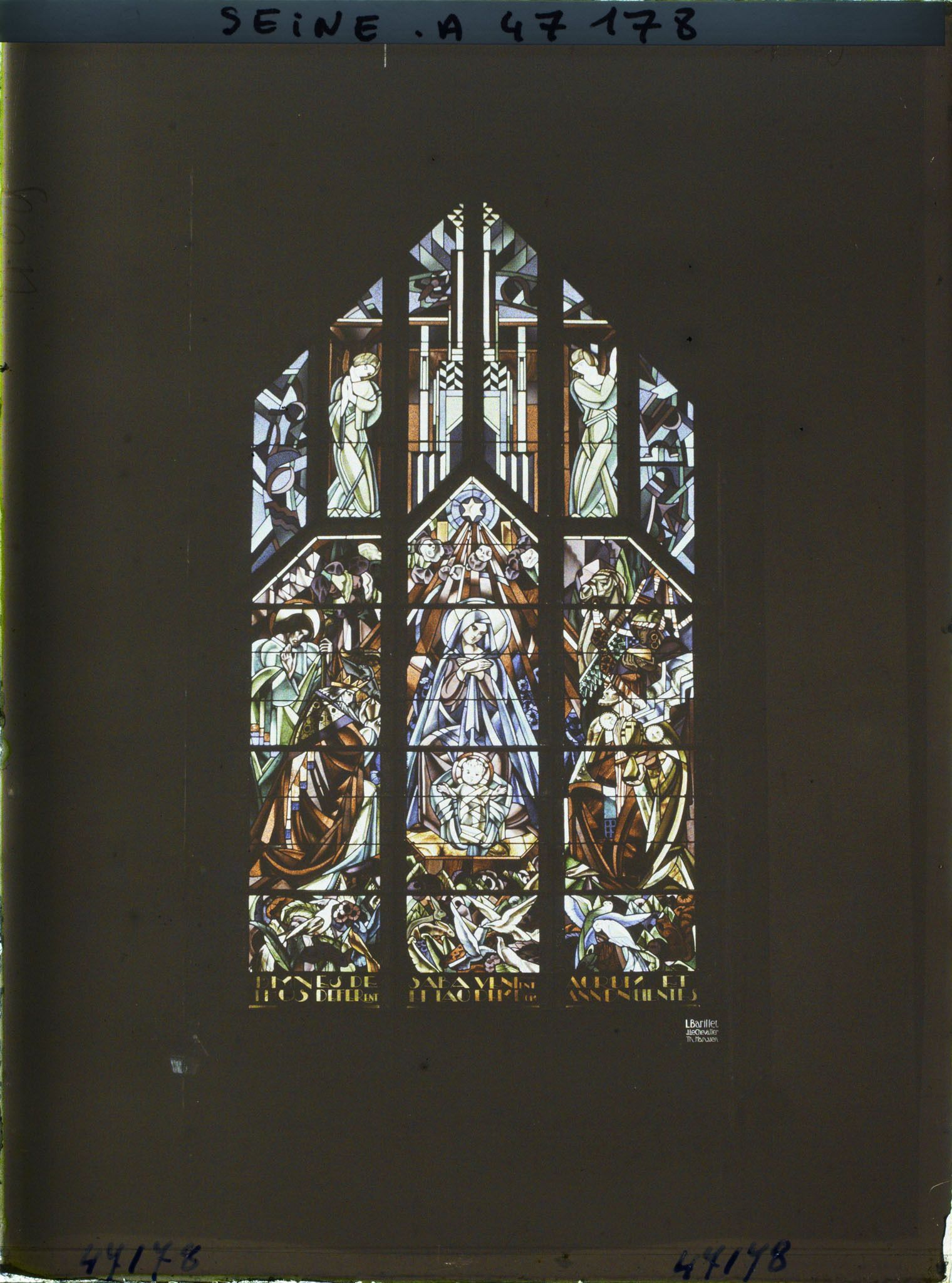 Image représentant L'Exposition des arts décoratifs, Pavillon du Vitrail, L. Barillet, L'Adoration des Mages