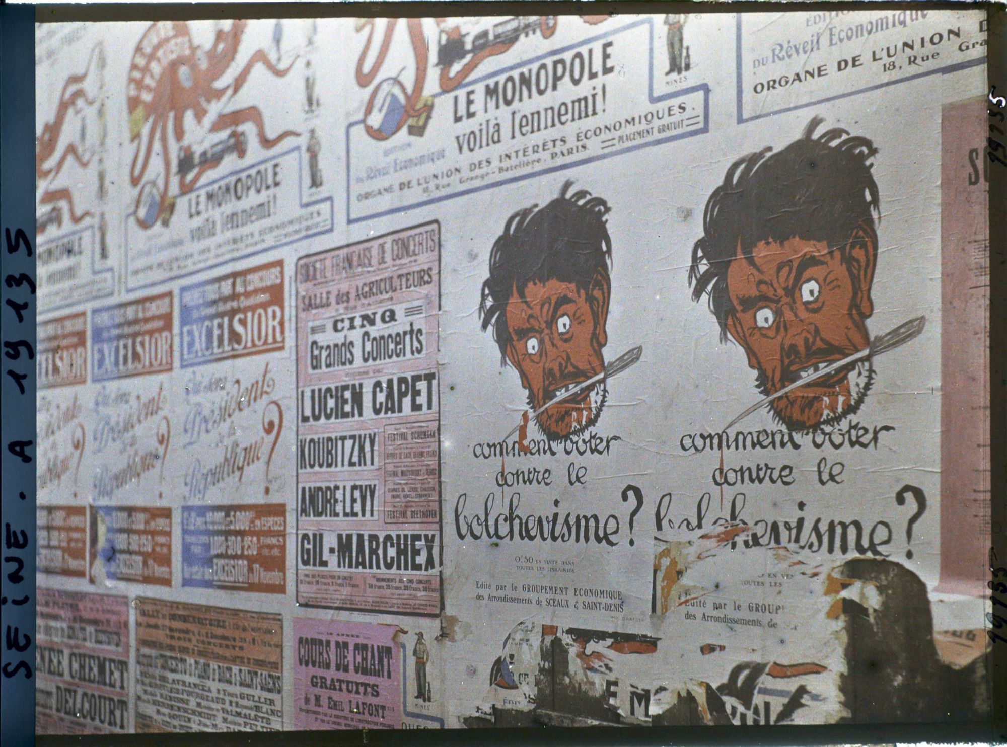 Image représentant Affiches contre le bolchevisme pour les élections législatives de novembre 1919