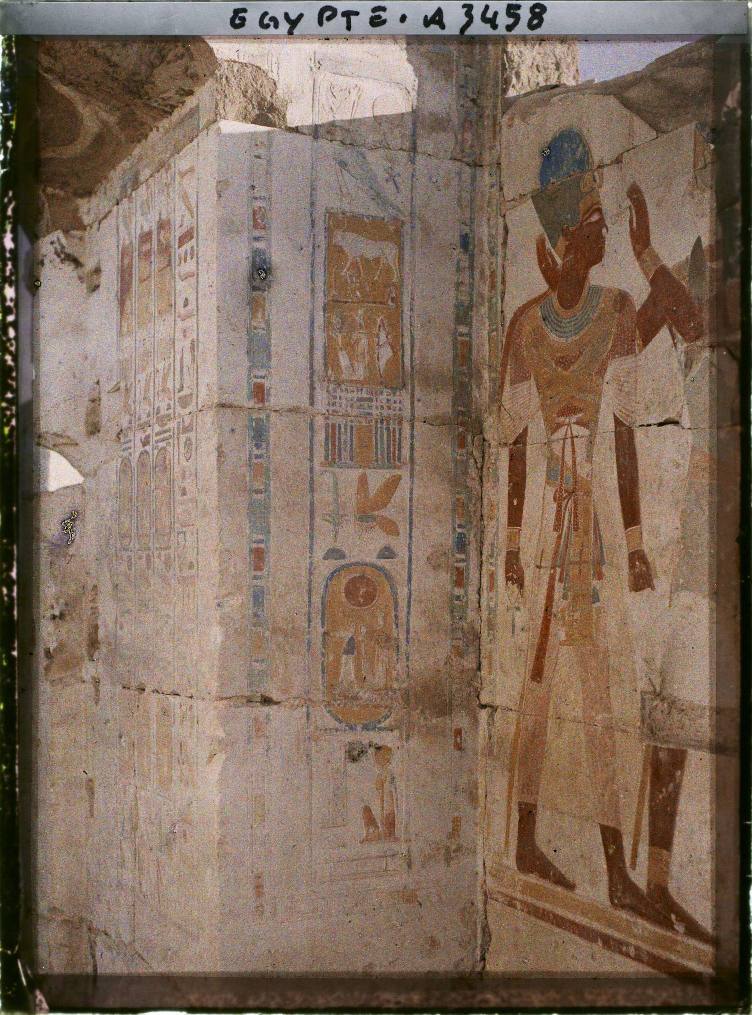 Image représentant Bas-reliefs peints à l'intérieur du temple de Ramsès II