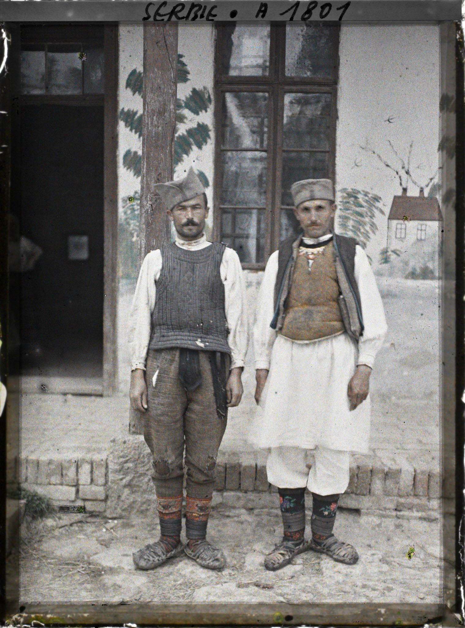 Image représentant Devant une maison sur la route d'Avala, deux soldats revenant d'Andrinople