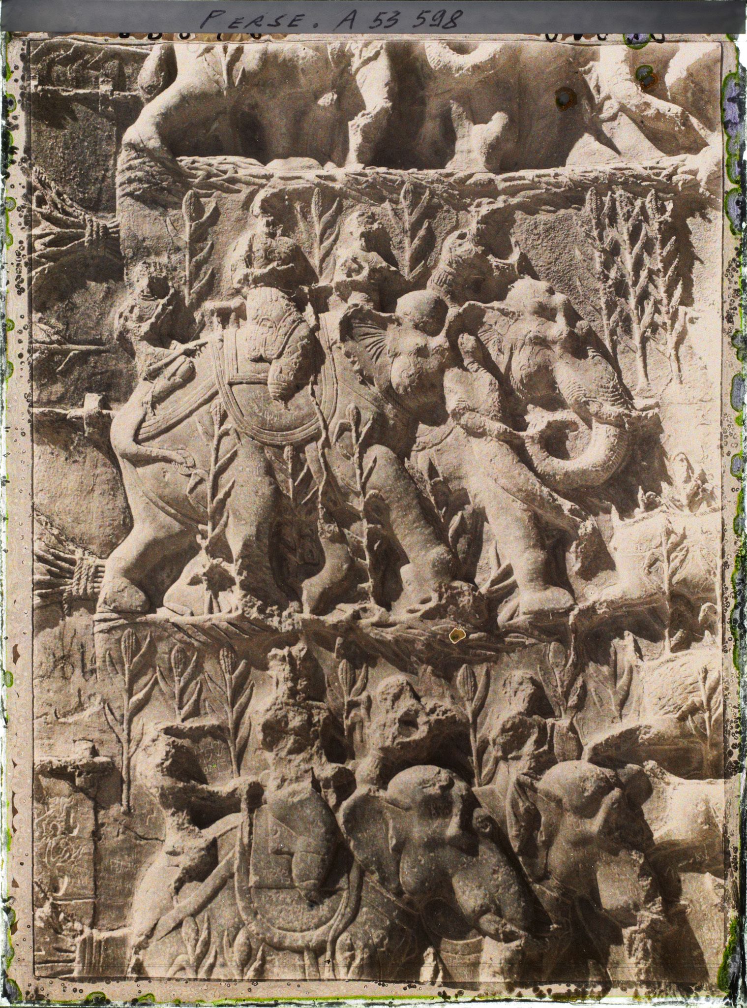 Image représentant Détail de la paroi latérale gauche de la grande grotte : scène de chasse royale au sanglier