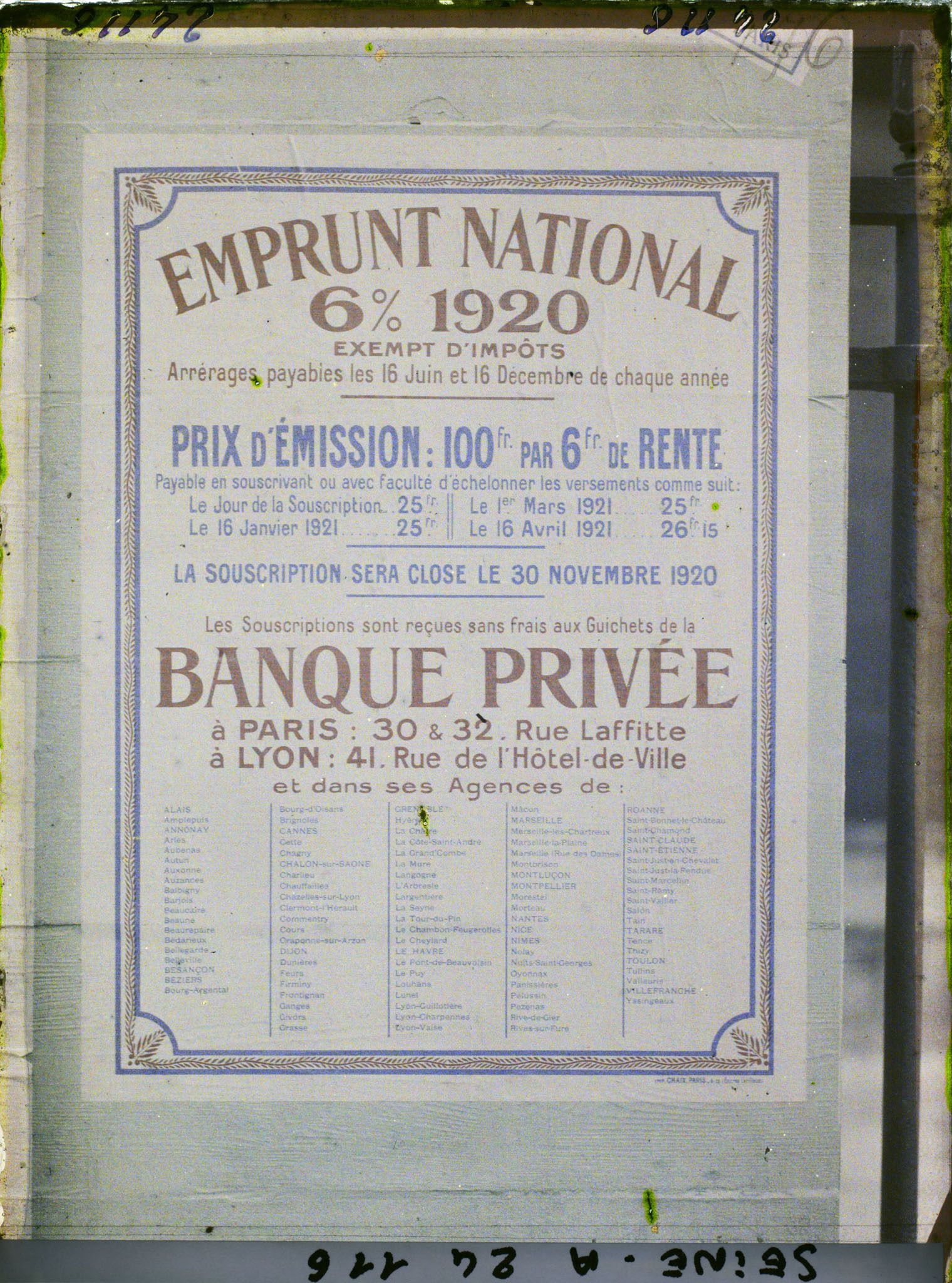 Image représentant Affiche de l'emprunt national de 1920, Banque privée