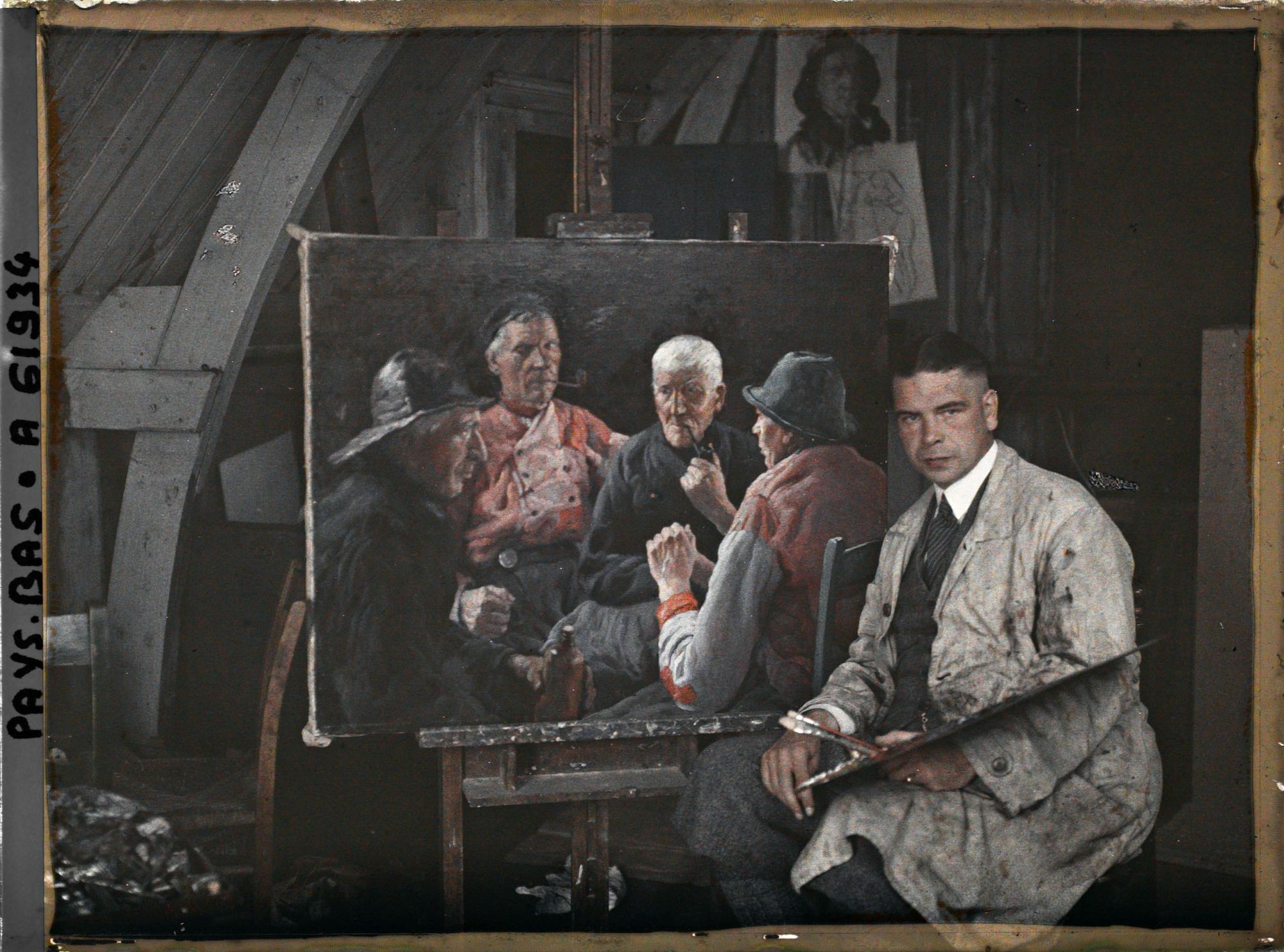 Image représentant Le peintre Hering dans son atelier