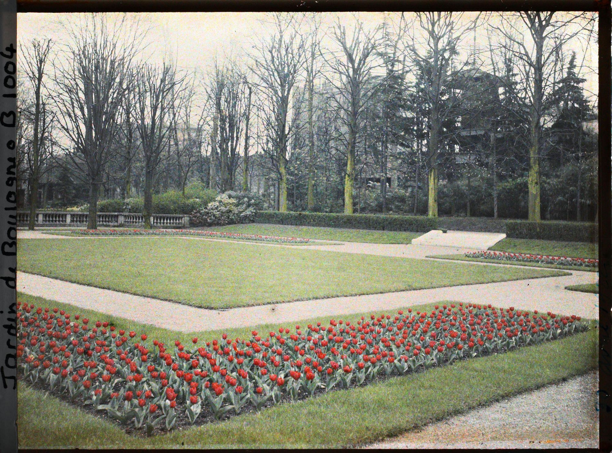 Image représentant Le jardin français vu depuis l'angle du parterre nord-ouest