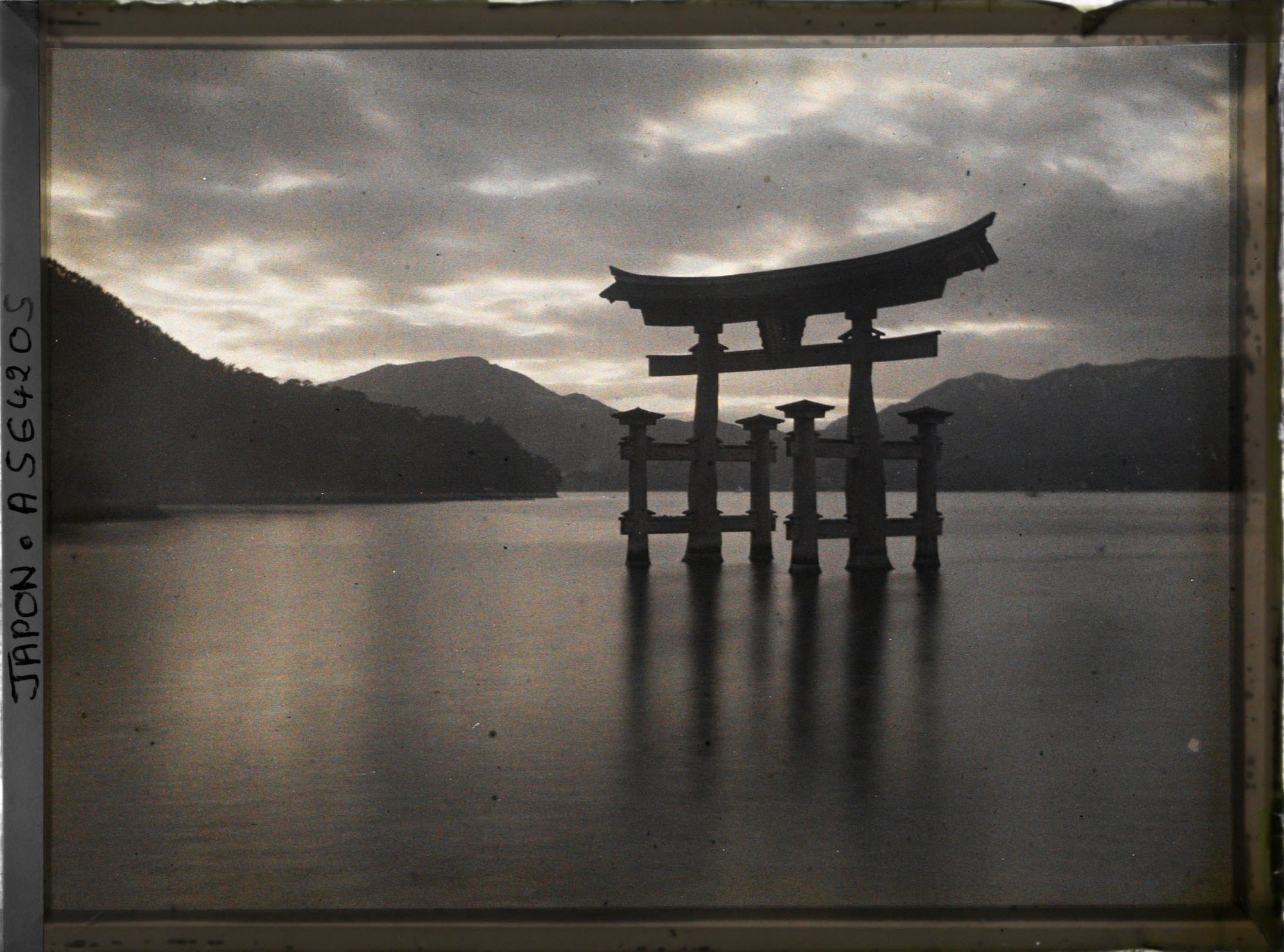 Image représentant Le torii marin de l'Isukushima-jinja au crépuscule
