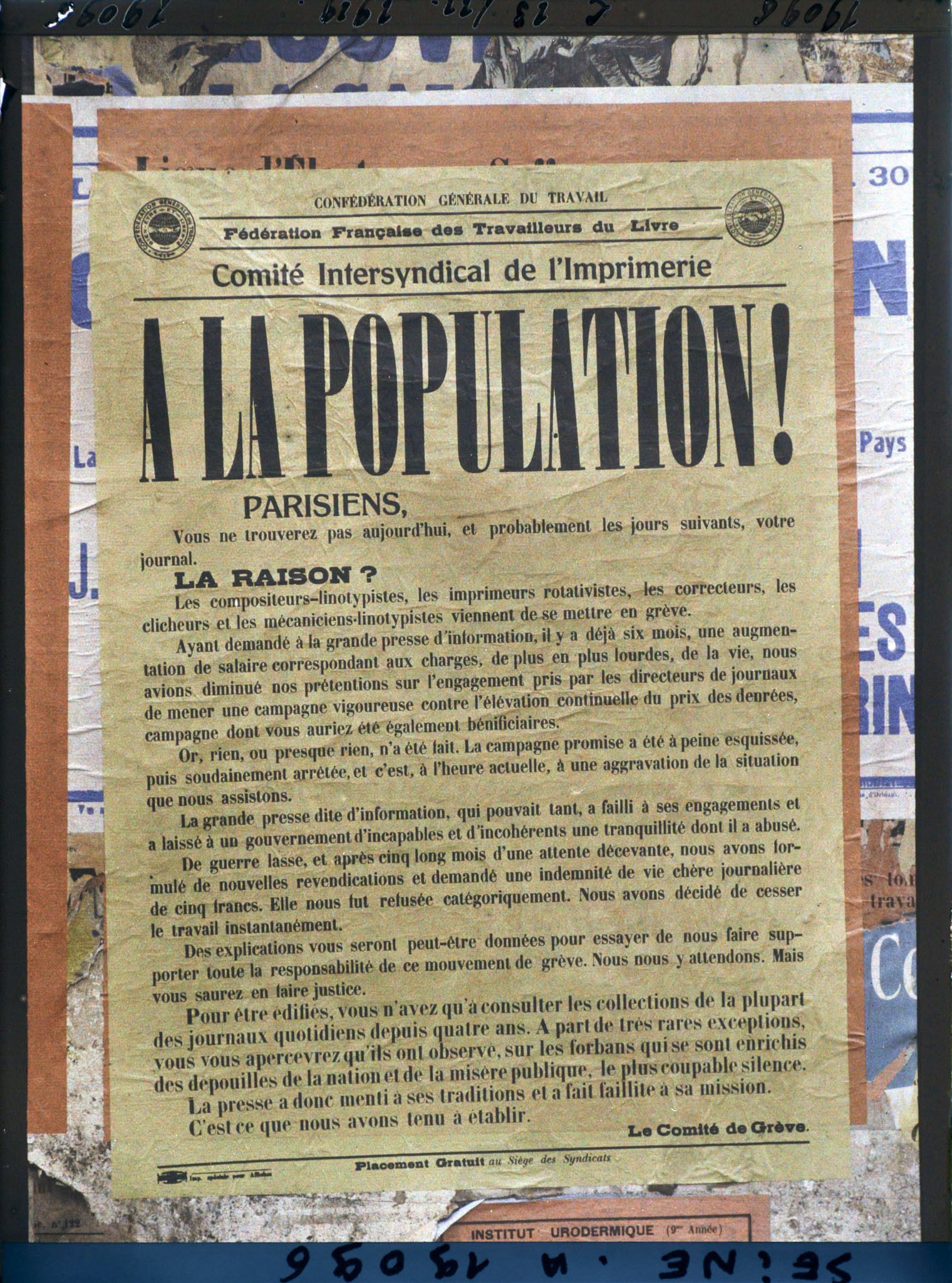 Image représentant Affiche du Comité intersyndical de l'Imprimerie pour les élections législatives de novembre 1919