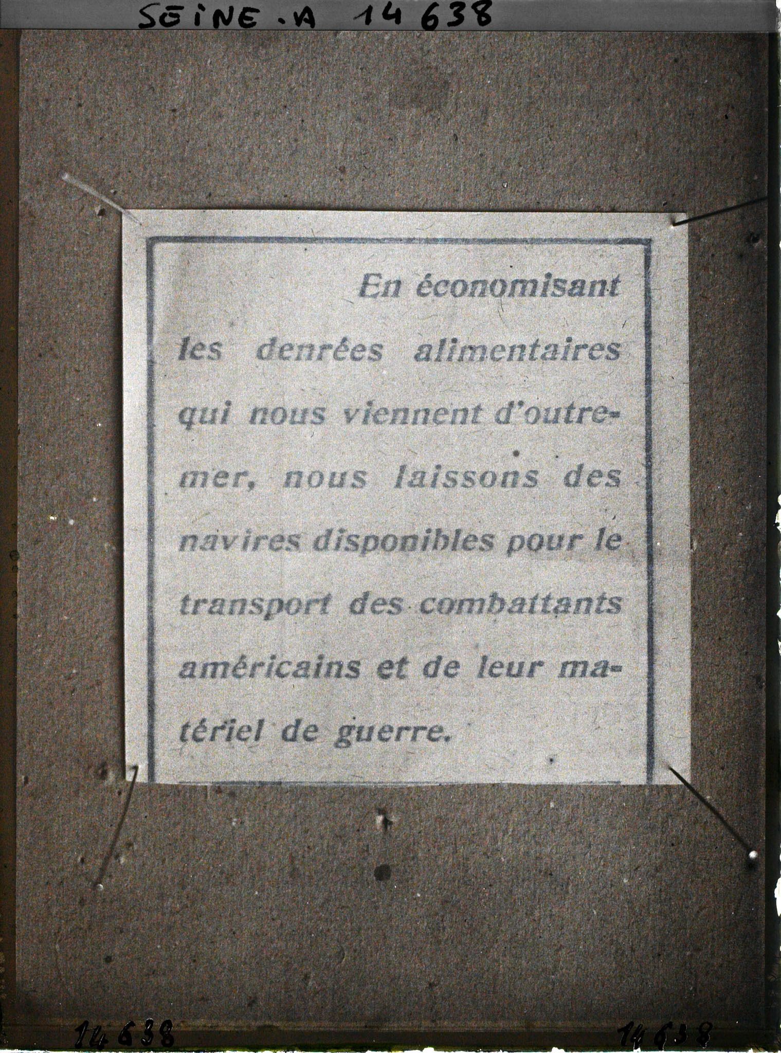 Image représentant Texte accompagnant les feuilles de tickets de rationnement