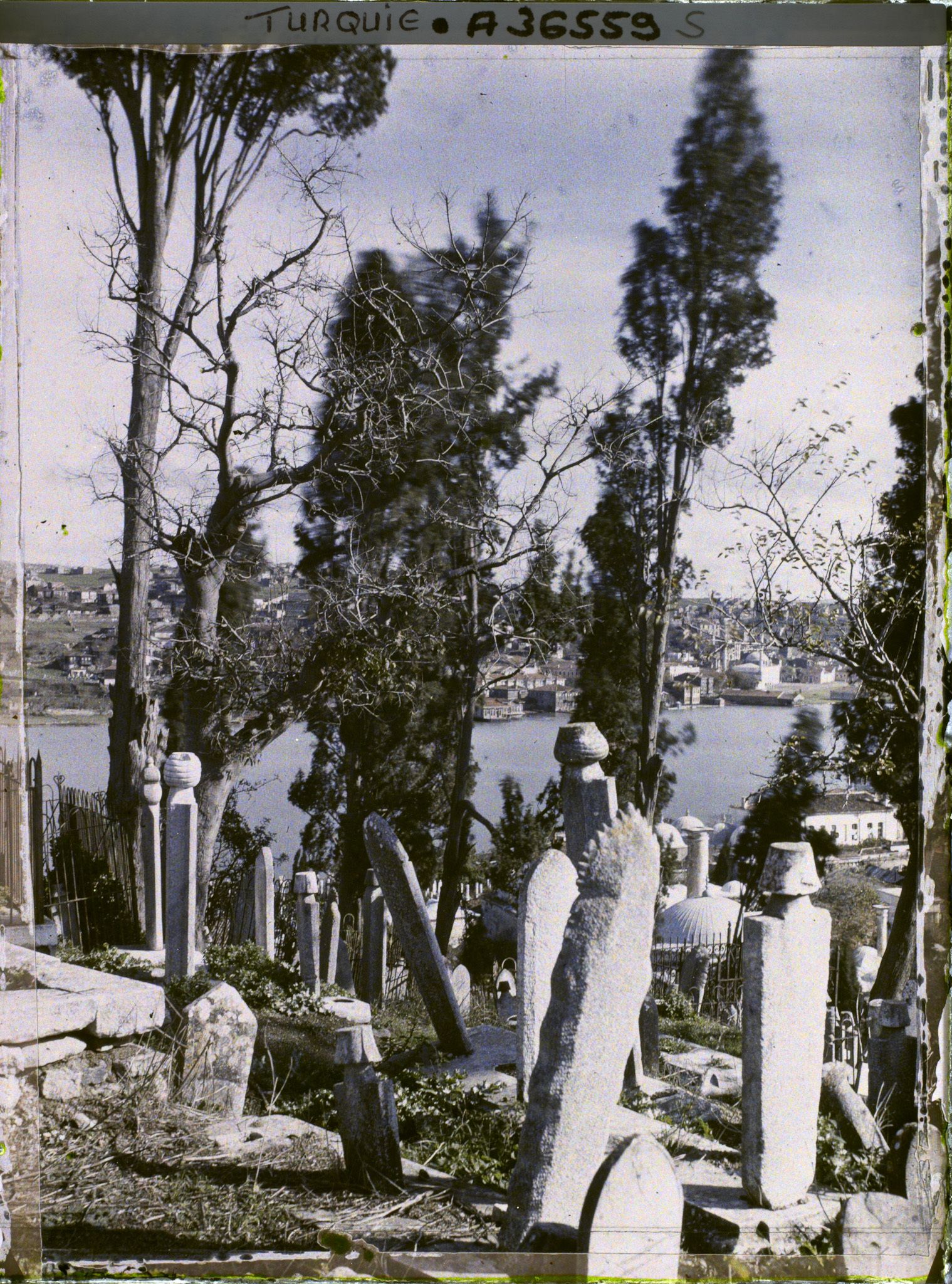 Image représentant Le cimetière d'Eyüp avec la Corne d'Or à l'arrière plan