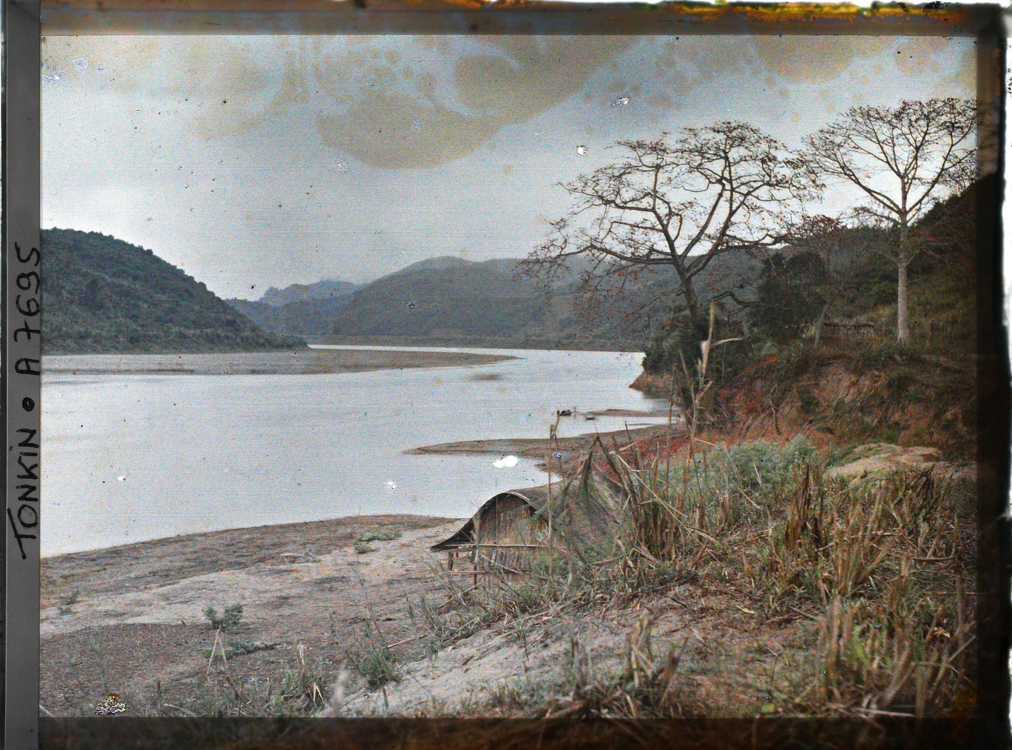 Image représentant Les bords de la rivière Noire, entre Hoa-binh et Cho-Bõ, à droite, kapokiers en fleurs