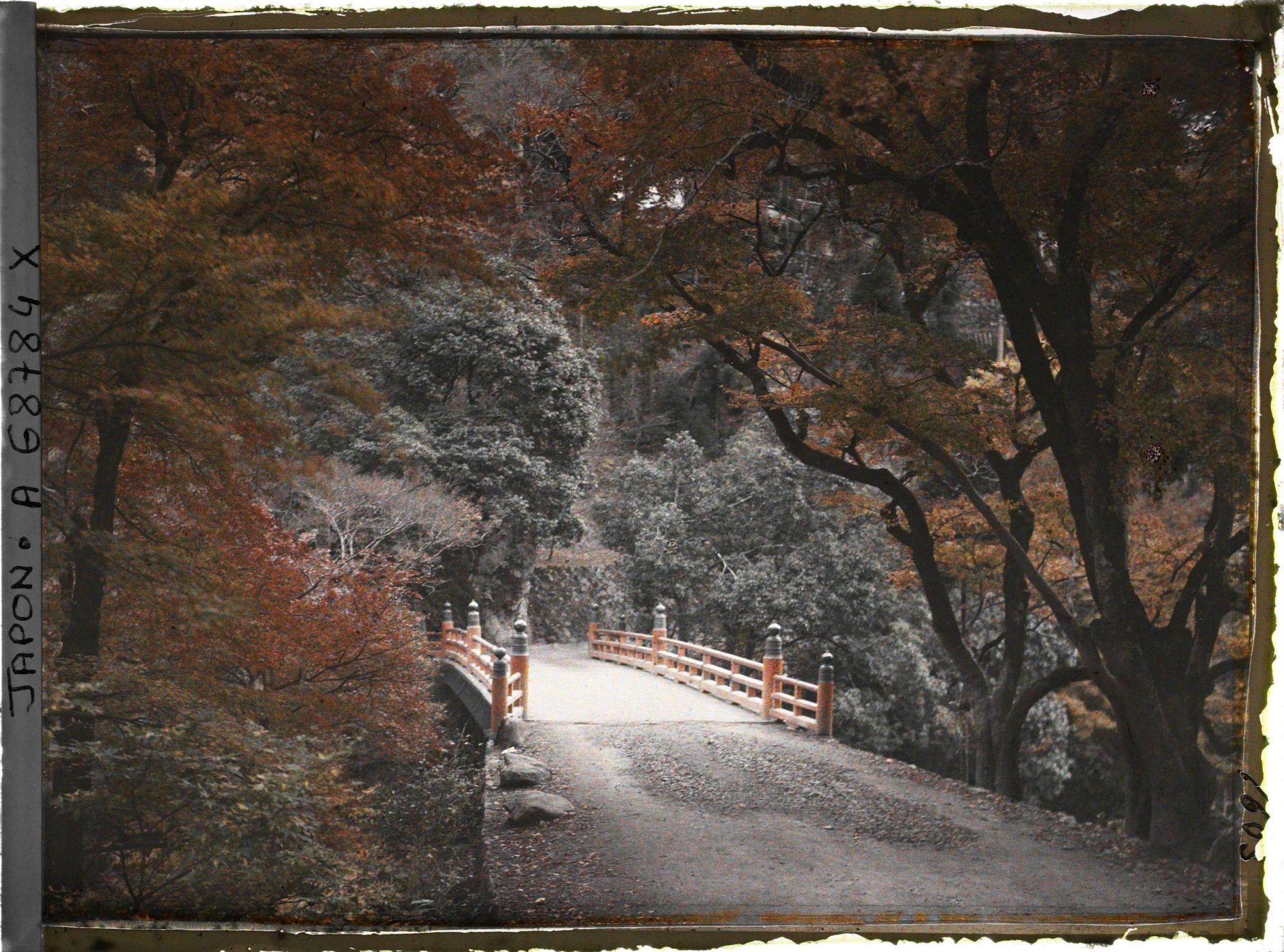 Image représentant érables et pont sur la rivière Kiyotaki-gawa