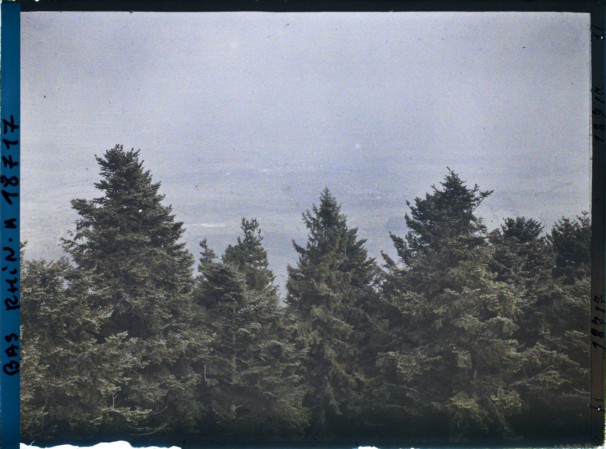 Image représentant France, Ste Odile, Vue vers le Nord-Est, un peu plus à l'Est, le gros village Obernai, le plus petit en avant Bernharts Weiles