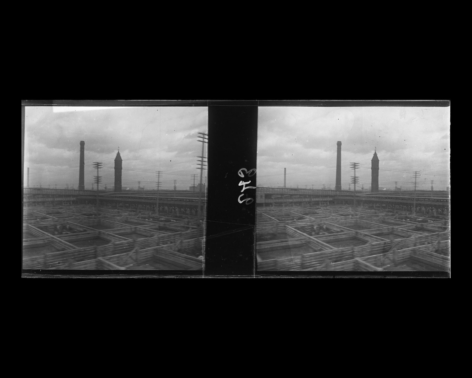 Image représentant Vue de l'Union Stock Yards et des enclos à bestiaux de l'Armour Company