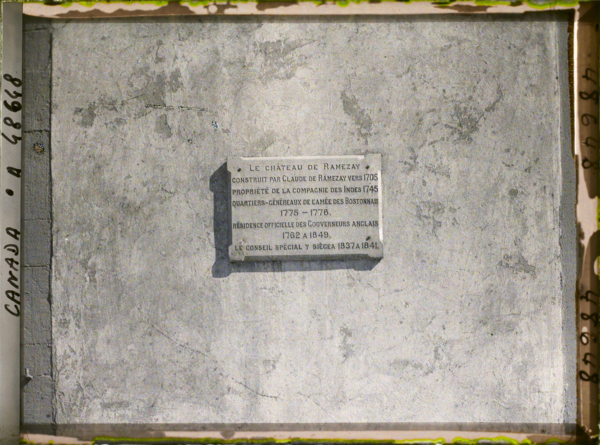 Image représentant Canada, Montréal, Inscription au Château de Ramezay