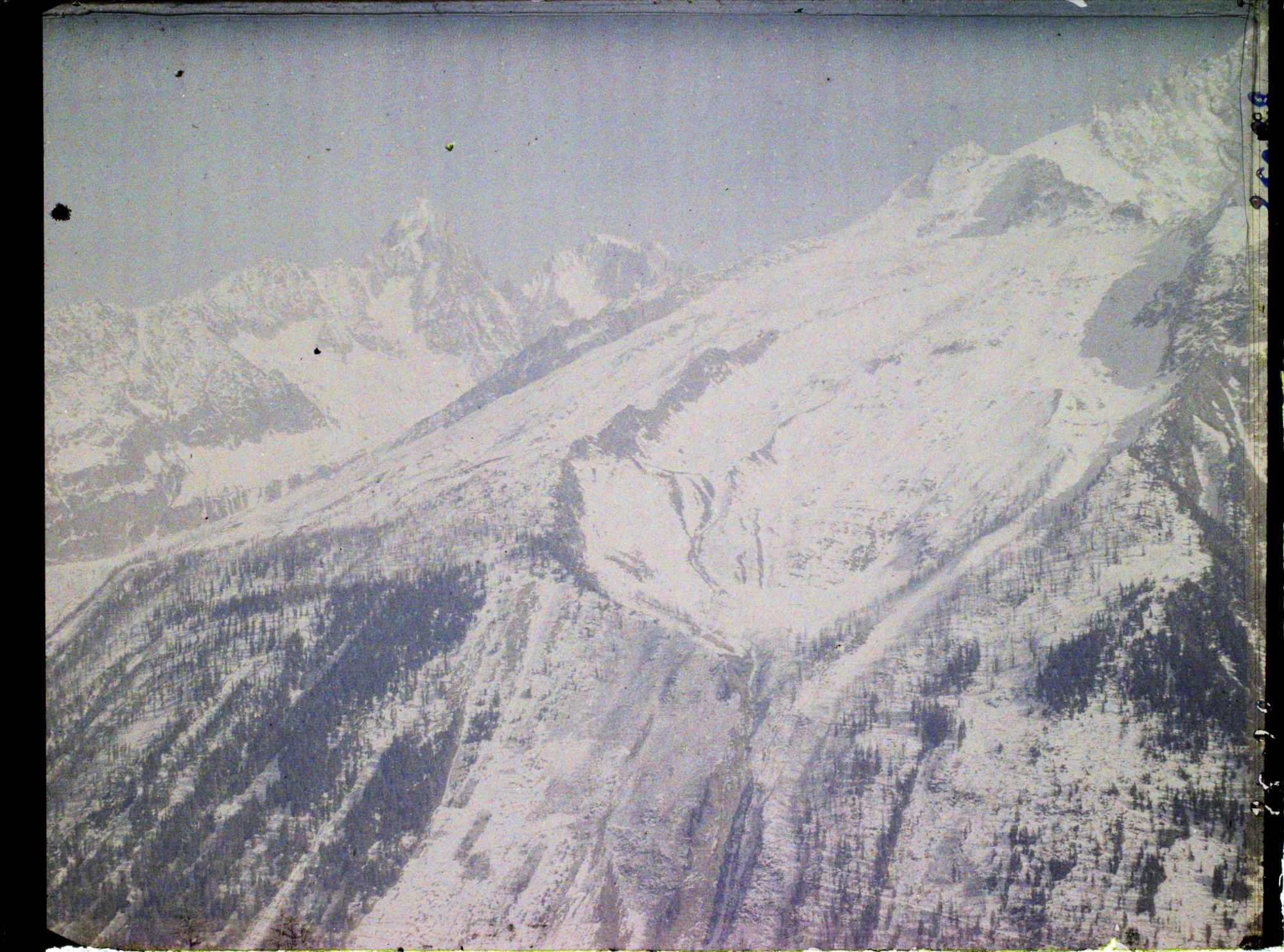 Image représentant France Les Alpes, Vue prise de la Flégère. L'Aiguille du Chardonnet, Aiguille d'Argentière et pentes de l'Aige Verte