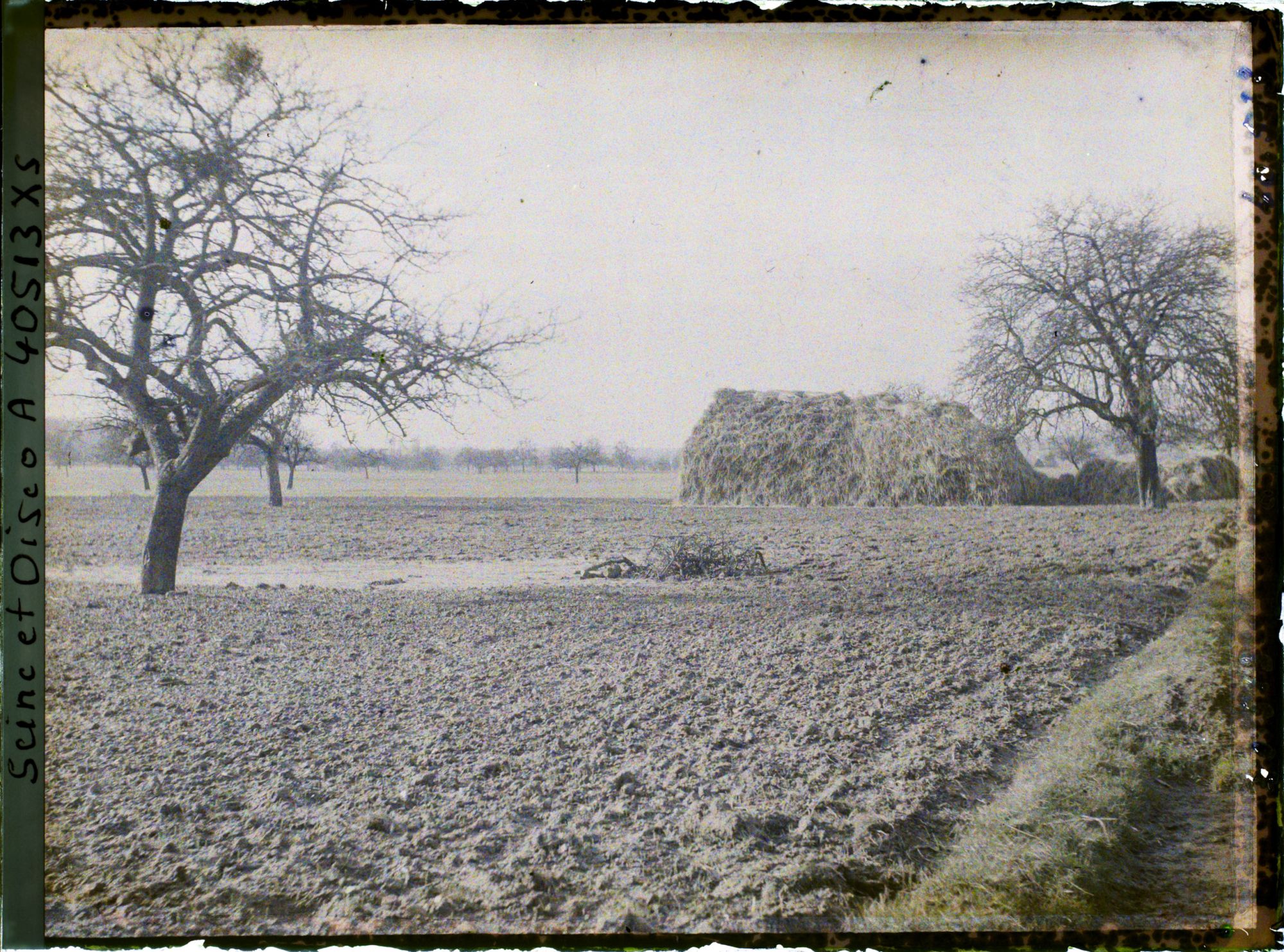 Image représentant France, Les Clayes, Champ labouré sur le bord de la Grande route