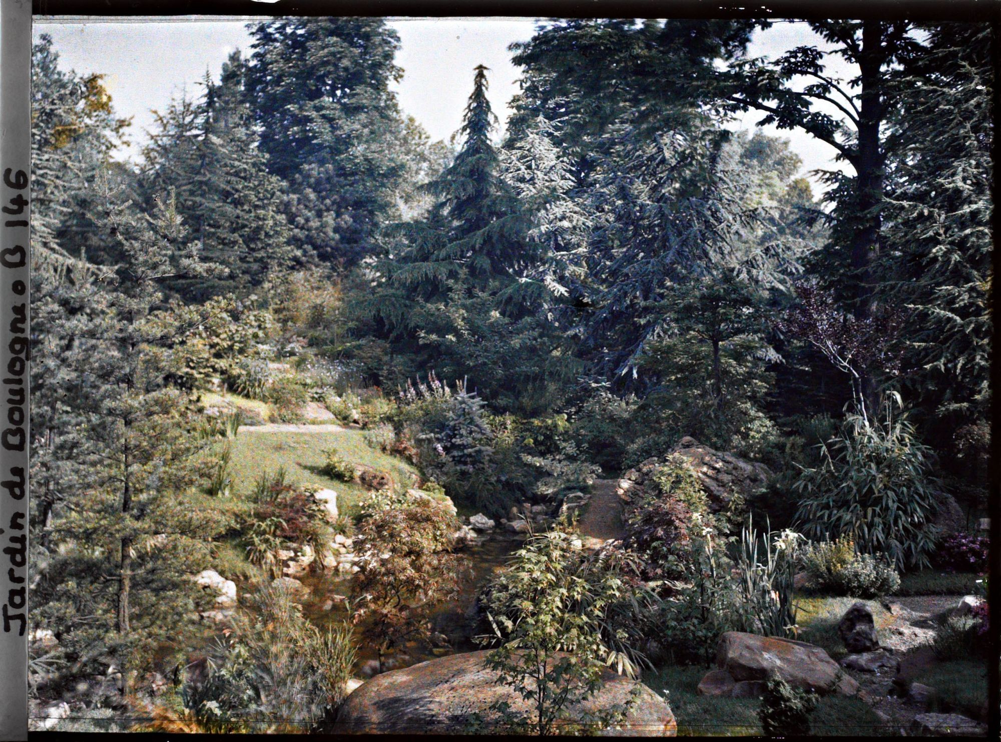 Image représentant Paysage arboré du " sanctuaire japonais " sur les rives d'un cours d'eau
