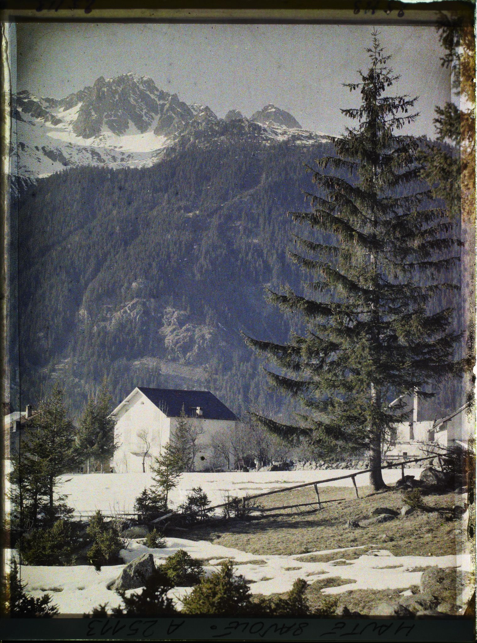 Image représentant France Les Alpes, Vallée de Chamonix, Du Village des Bois : la Chaine du Brévent et l'Aiguille Pourrie