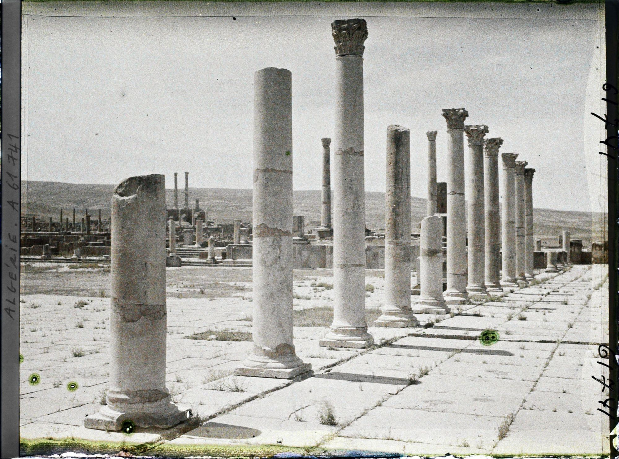Image représentant Algérie, Timgad, Place et colonnade du Forum