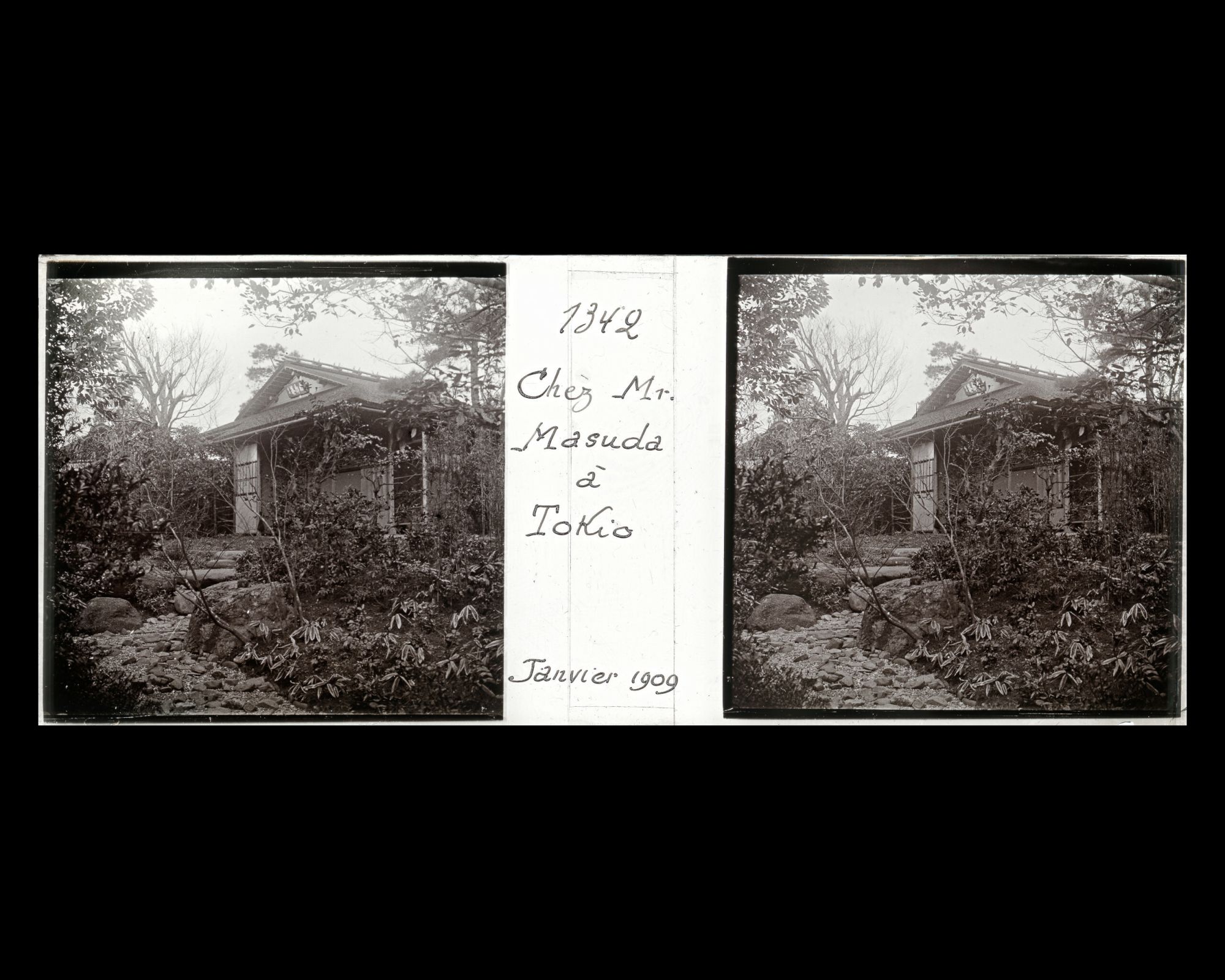 Image représentant La maison de thé dans le jardin de la résidence de M. Matsuda