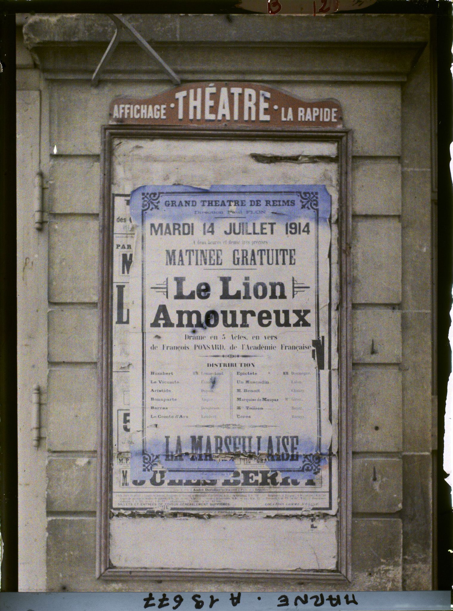 Image représentant Affiche de la dernière représentation populaire donnée au théâtre le 14/7/1914