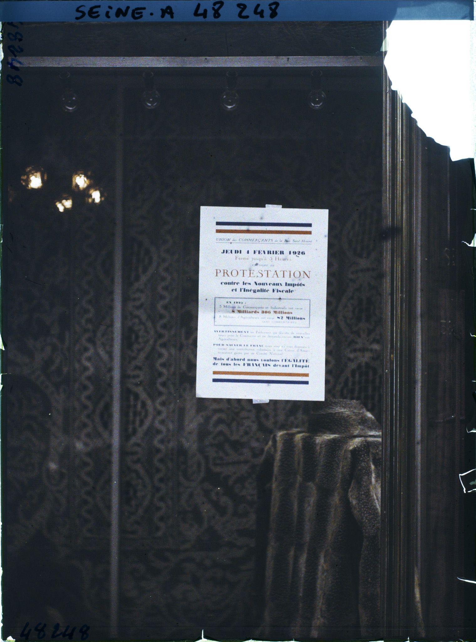 Image représentant Affiche de protestation des commerçants de la rue Saint-Honoré contre l'augmentation des impôts