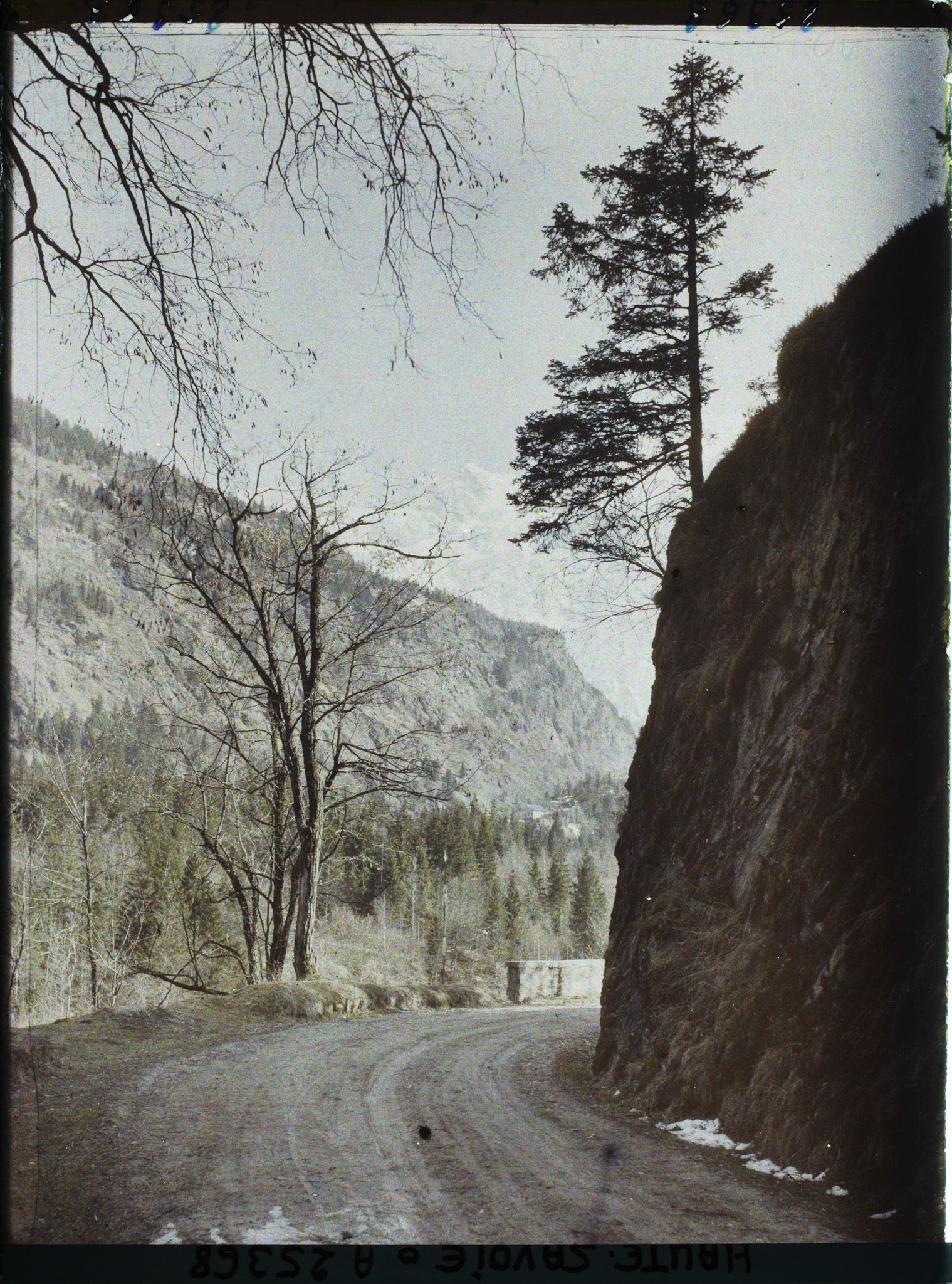 Image représentant France Les Alpes, Vallée de Chamonix ; Coin de route de Chamonix à Servoz vers l'Aige du midi