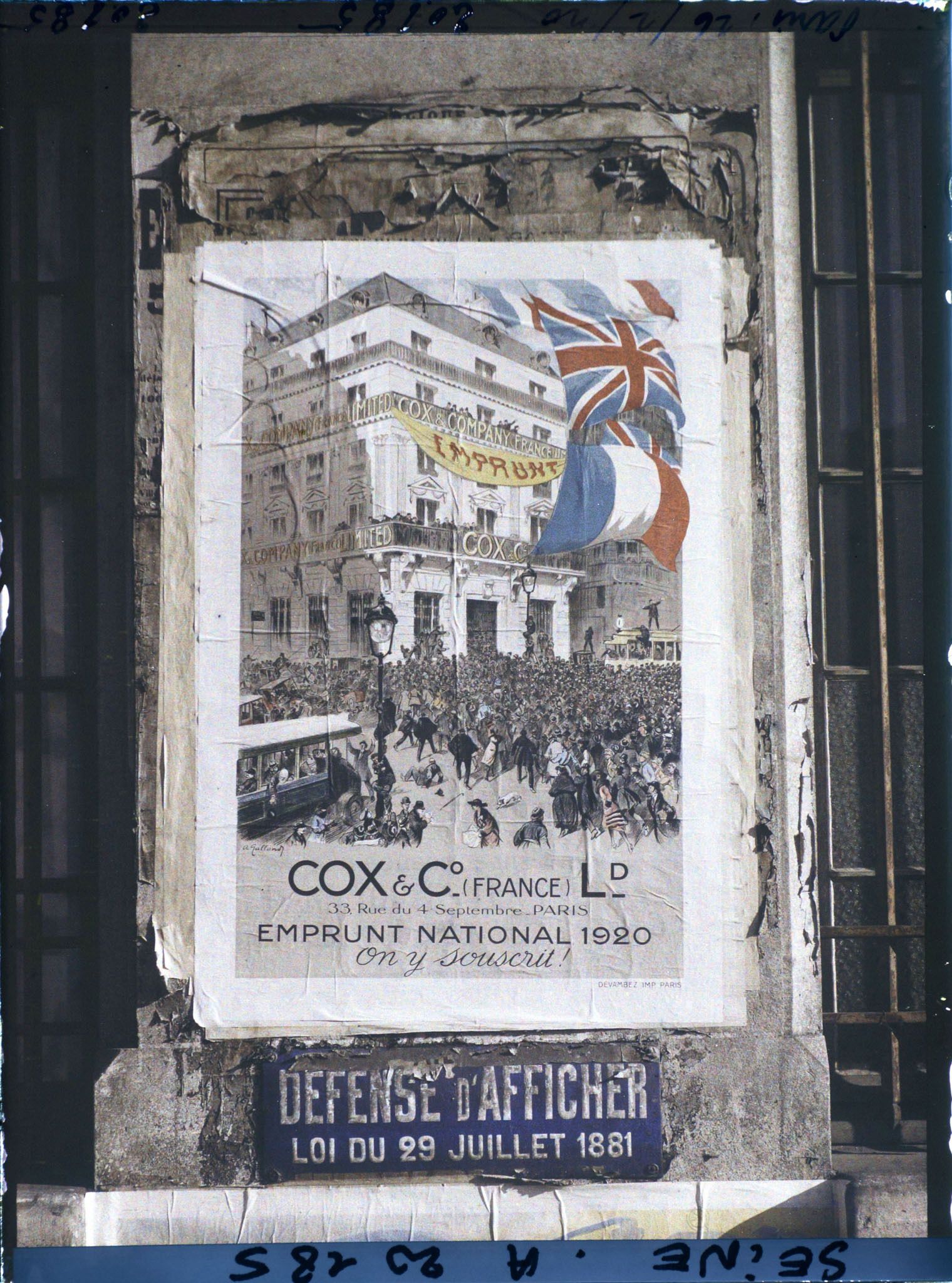Image représentant Affiche de l'emprunt national de 1920, Cox & Cie