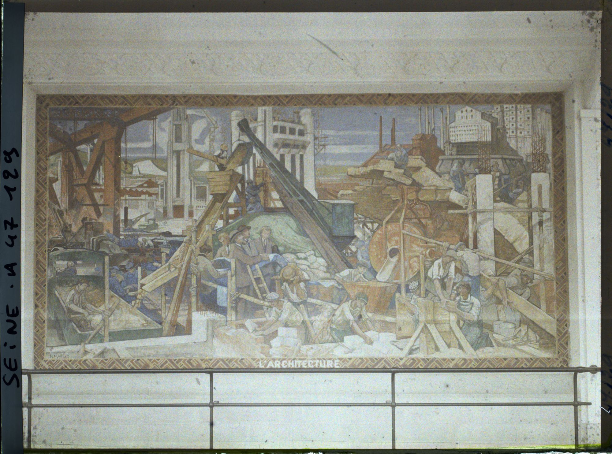 Image représentant L'Exposition des arts décoratifs, Cour des métiers, esplanade des Invalides, Charles Plumet, Panneau de l'Architecture