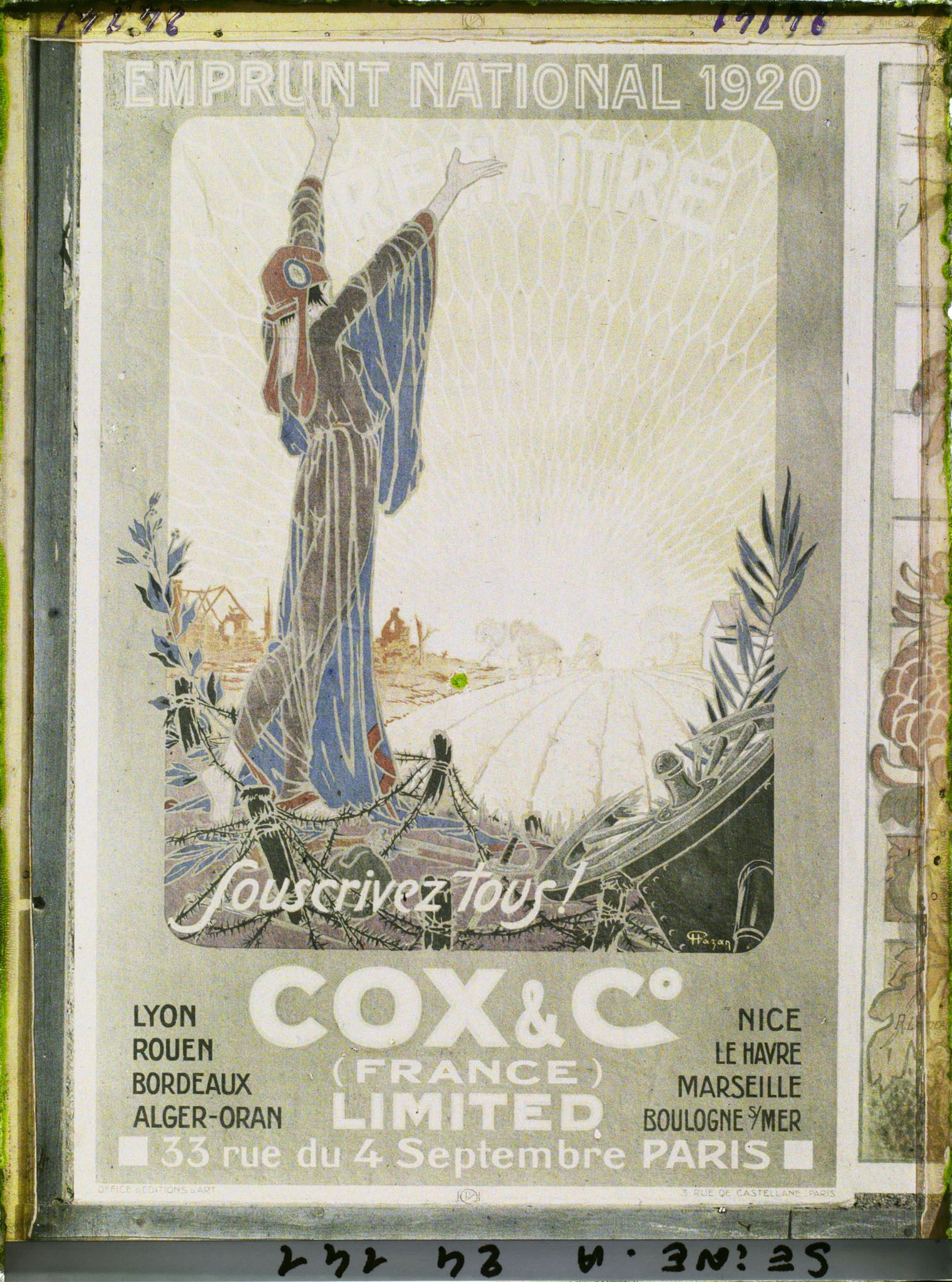 Image représentant Affiche pour l'emprunt national de 1920, Cox & Cie