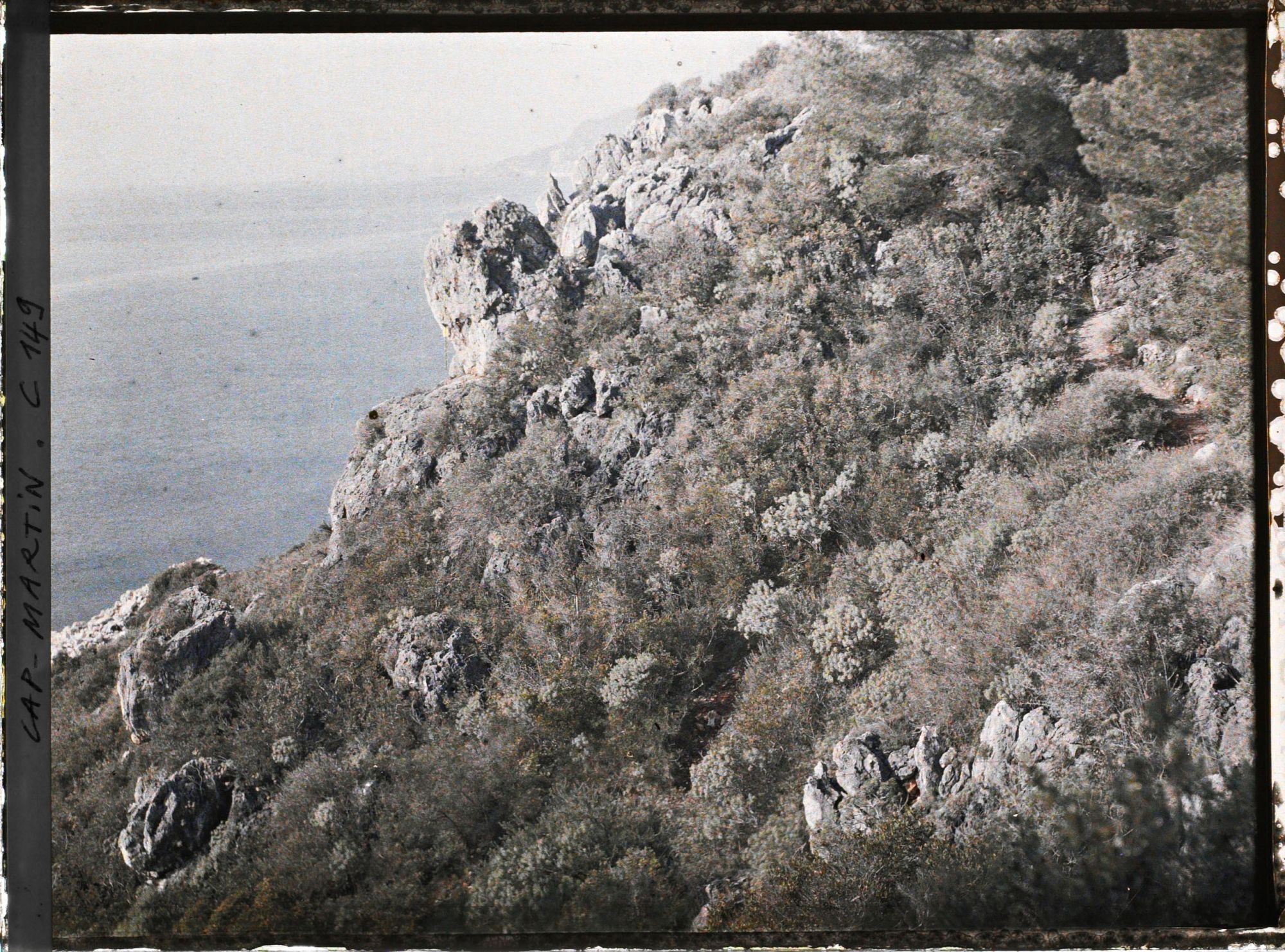 Image représentant Paysage rocheux vu en direction de Monaco, à proximité de la villa Kahn, dite villa Zamir
